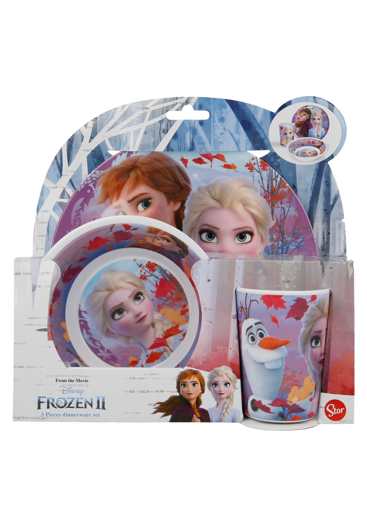 Frozen - Die Eiskönigin Anna & Elsa Kinder Geschirr-Set 3-tlg. Teller, Schale und Becher BPA Frei