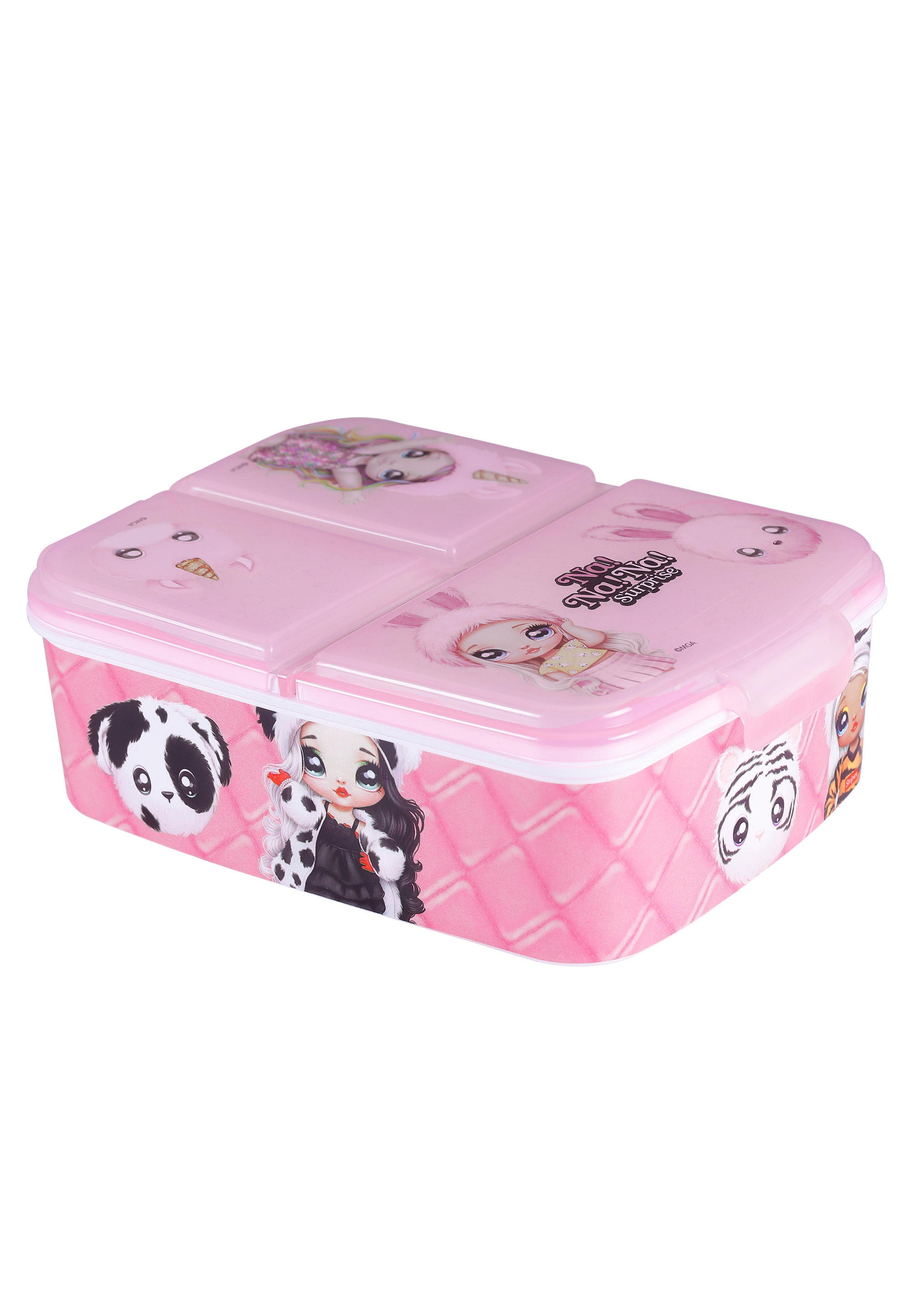 Na! Na! Na! Surprise Kinder Premium Brotdose Lunchbox Frühstücks-Box Vesper-Dose mit 3 Fächern