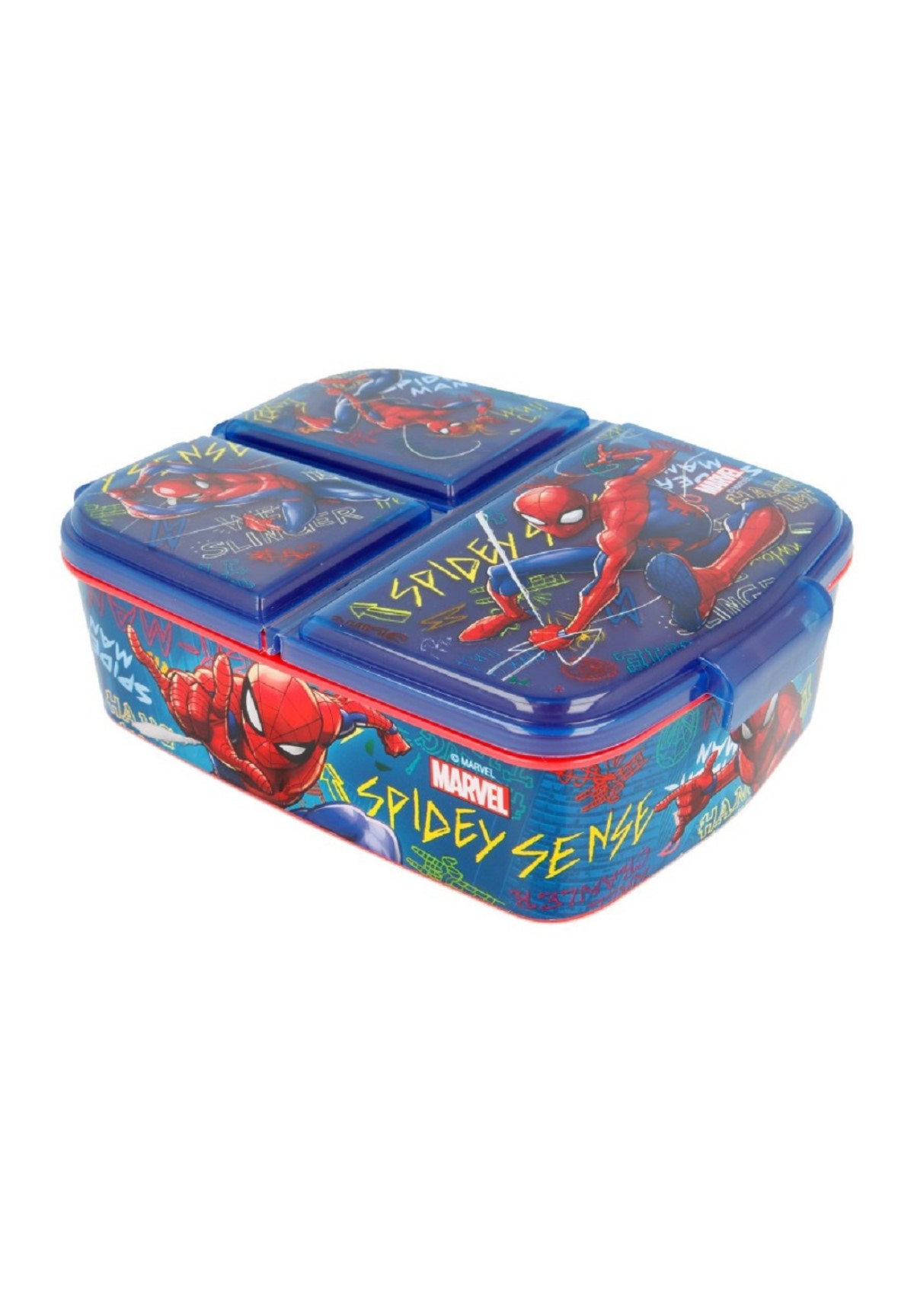 Marvel Spider-Man Kinder Premium Brotdose Lunchbox Frühstücks-Box Vesper-Dose mit 3 Fächern