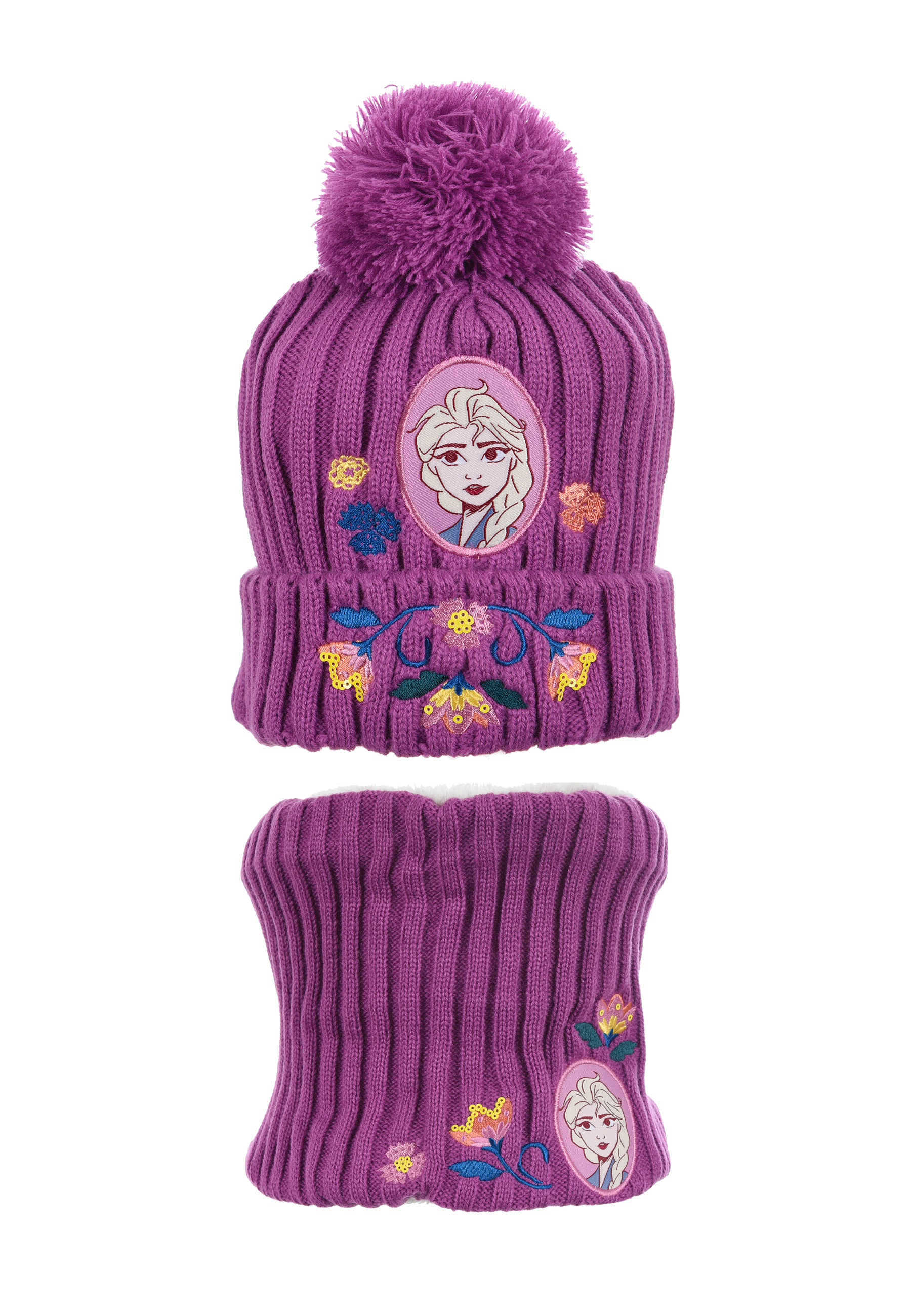 Frozen - Die Eiskönigin Elsa Anna Kinder Winter Set 2 tlg. Mütze und Schlauchschal Mädchen