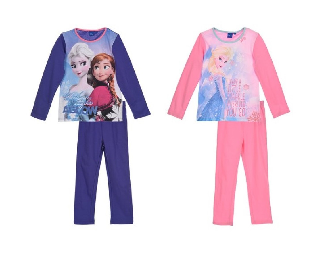 Disney Frozen - Die Eiskönigin Schlafanzug Pyjama für Kinder Elsa und Anna