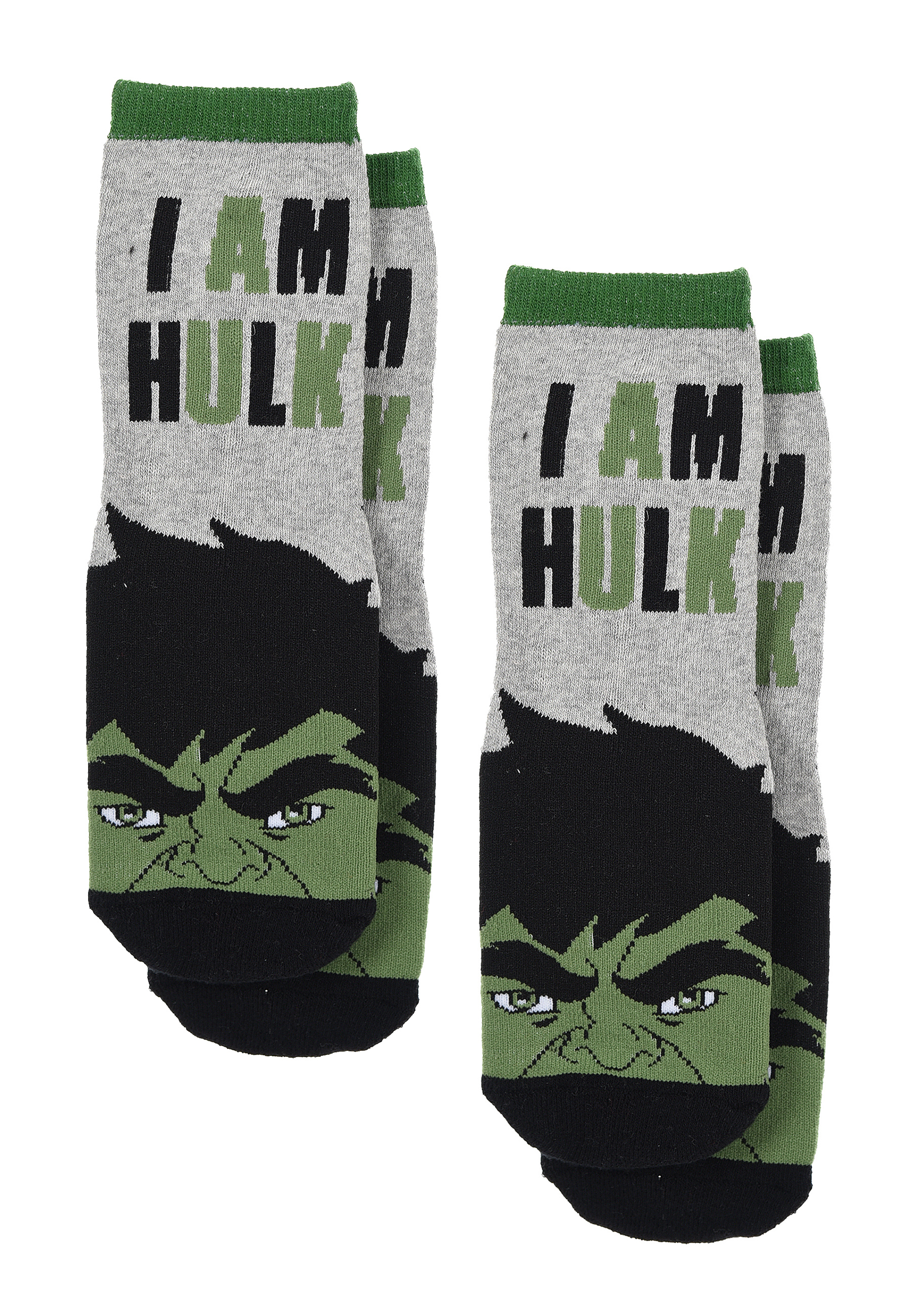 Avengers Hulk Kinder Jungen Socken 2 Paar Set Gumminoppen Stopper-Socken Strümpfe 