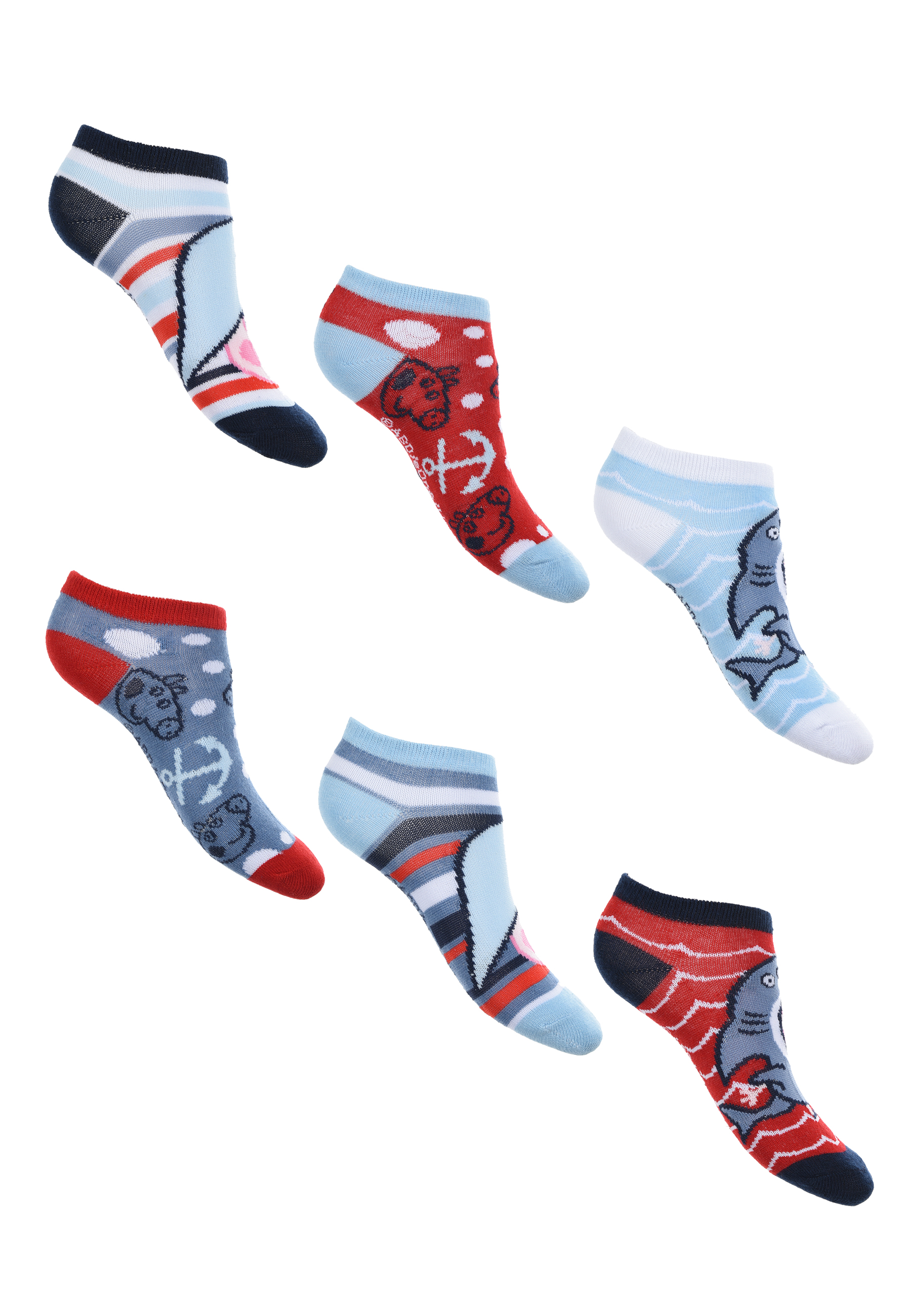 Peppa Wutz Pig George Kinder Jungen Sneaker Socken 6 Paar Strümpfe Paket