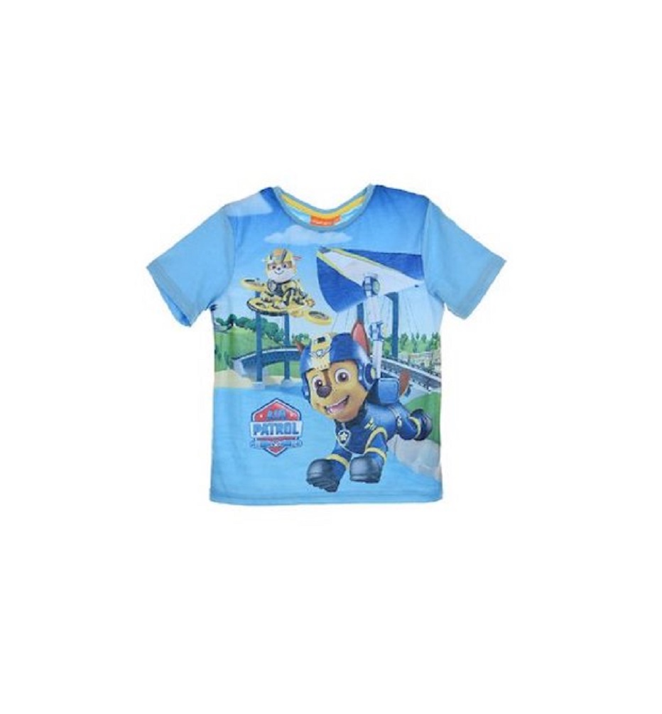 Paw Patrol Chase & Rubble Jungen Kinder T-Shirt Hellblau