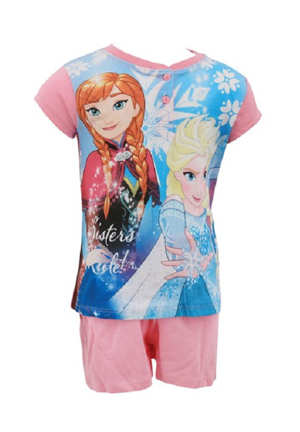 Disney Frozen - Die Eiskönigin Shorty kurzer Sommer-Schlafanzug Pyjama Rosa