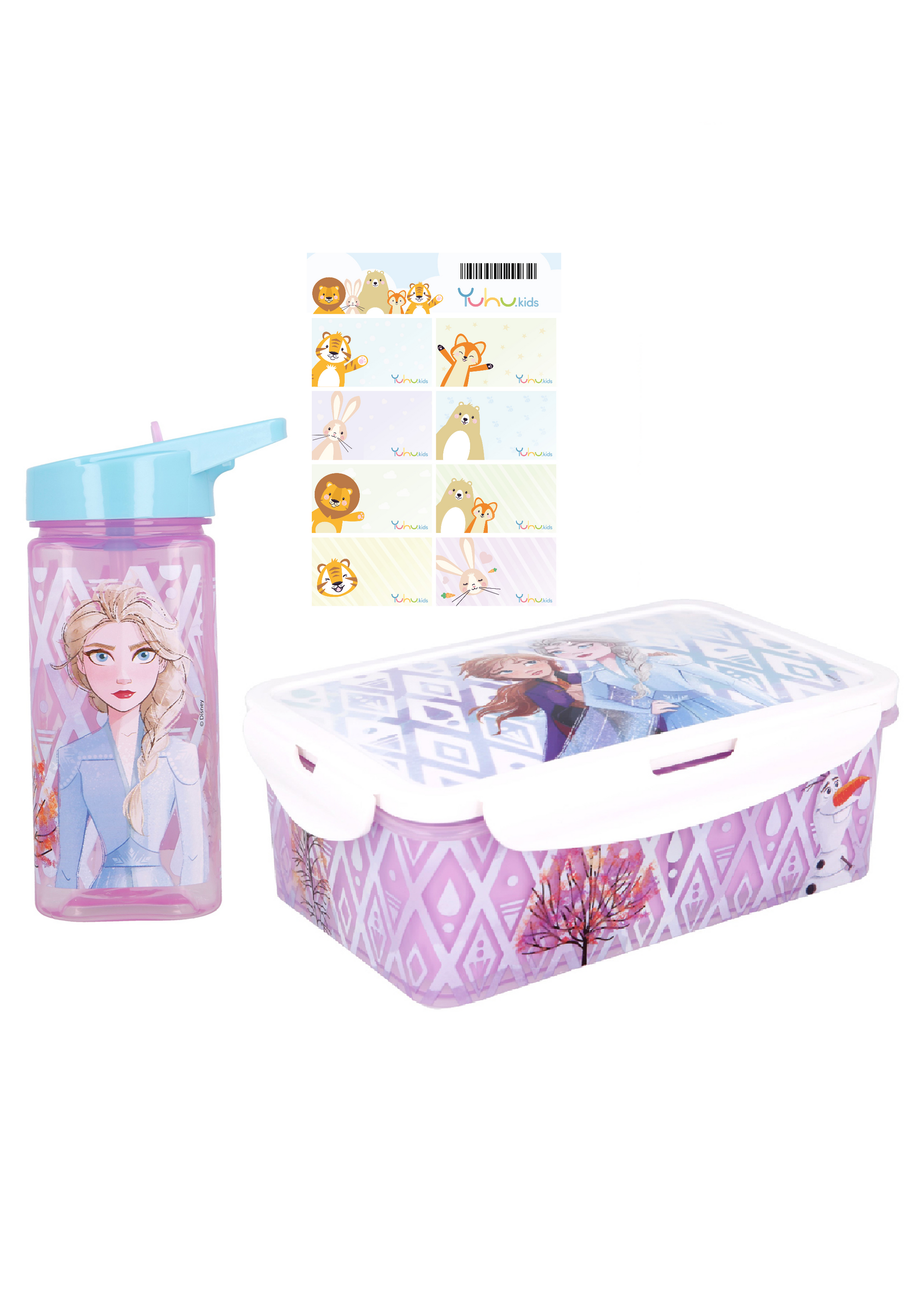 Frozen - Eiskönigin Lunch-Set Tritan-Trinkflasche 530 ml + Brotdose Frühstücks-Set 