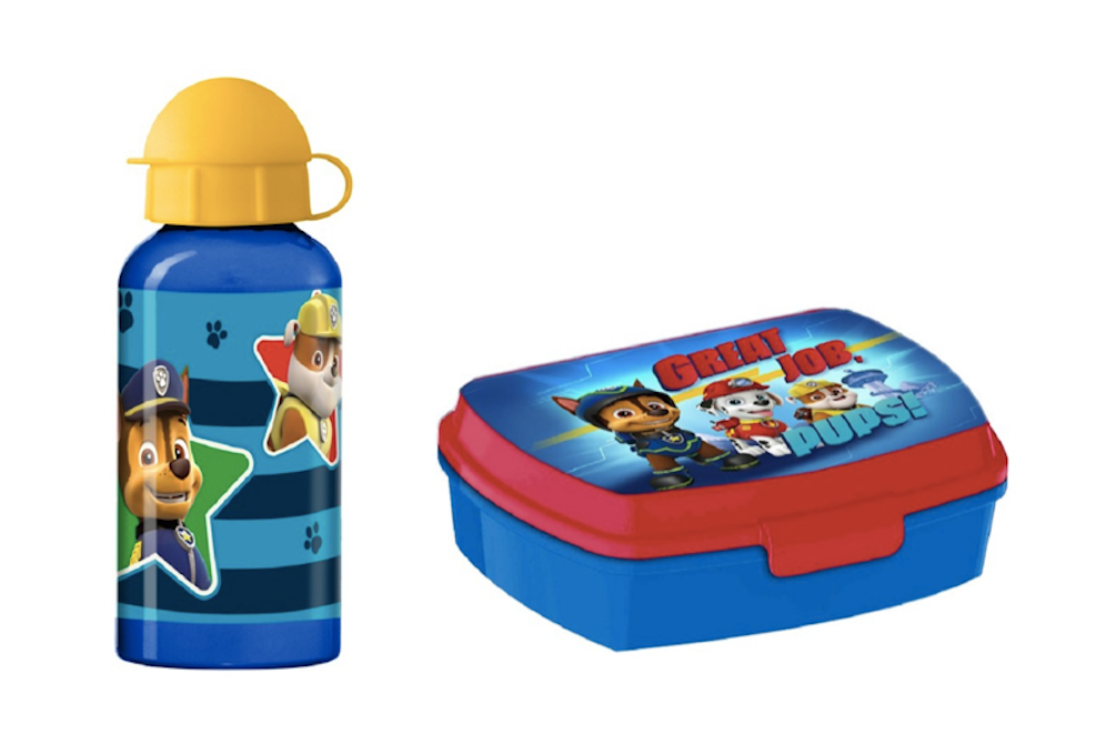 Paw Patrol Aluminium Trinkflasche + Brotdose Lunch-Set