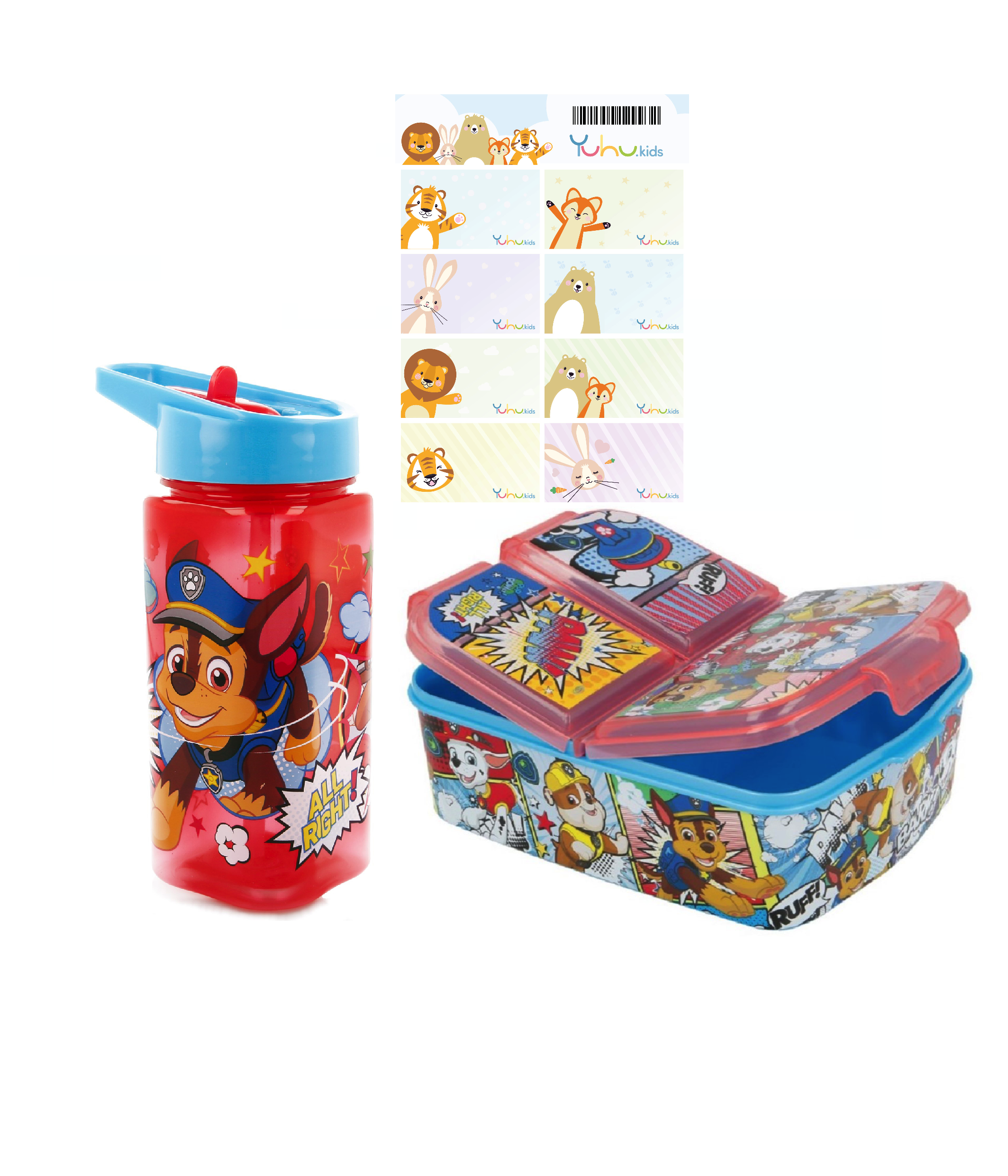 Paw Patrol Chase Marshall Lunch-Set Premium Brotdose +  Tritan Hydro Trinkflasche BPA FREI