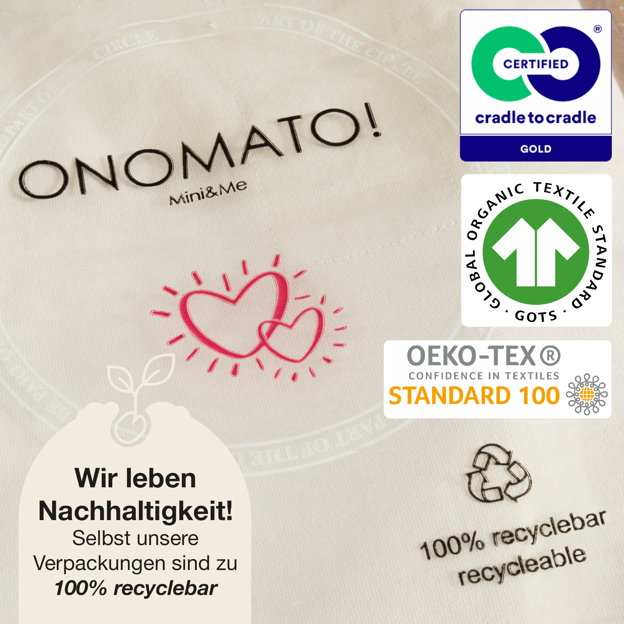 Peanuts Snoopy Baby Jungen Mädchen Sweatshirt Cradle to Cradle