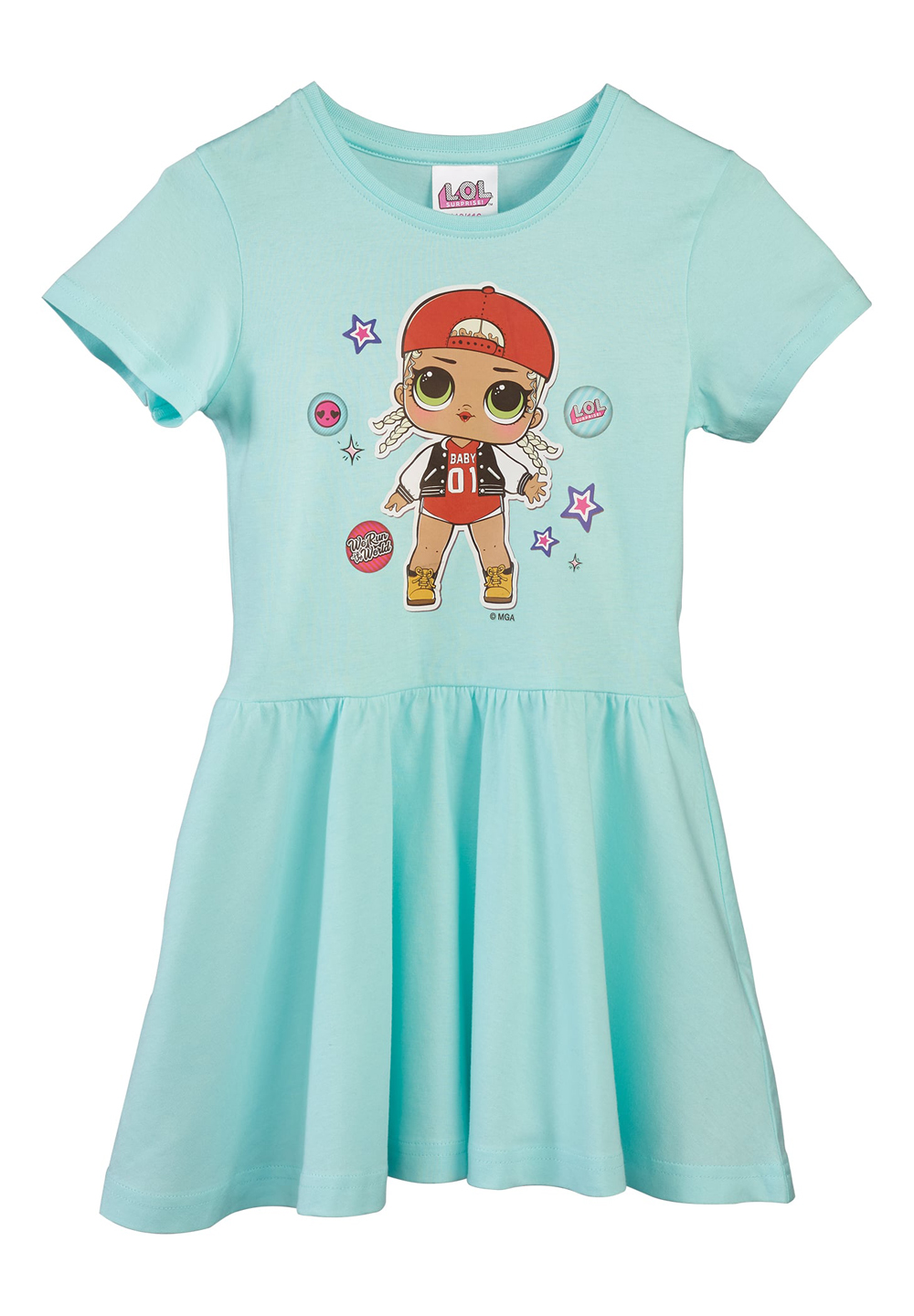 L.O.L. Surprise! Mädchen Kinder Kleid Sommer-Kleid Dress Kleidchen Türkis