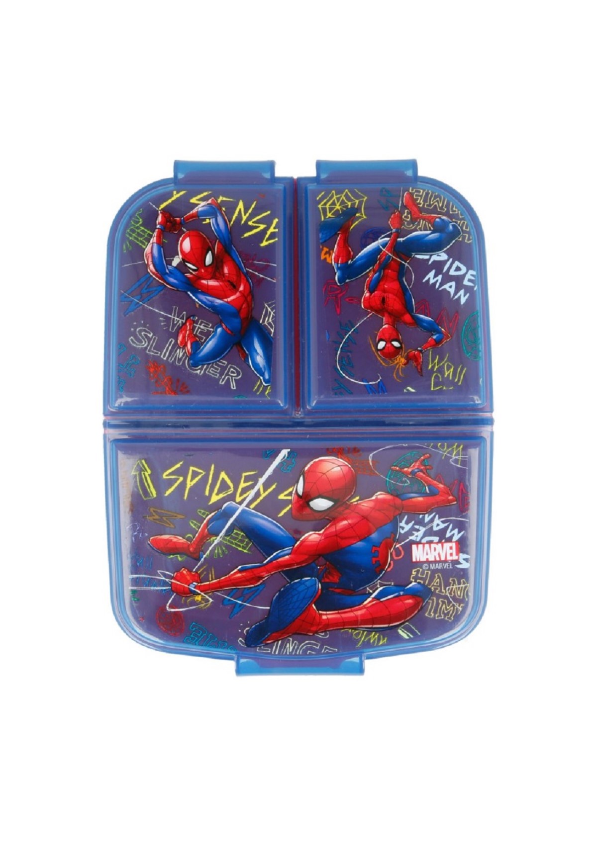 Marvel Spider-Man Kinder Premium Brotdose Lunchbox Frühstücks-Box Vesper-Dose mit 3 Fächern