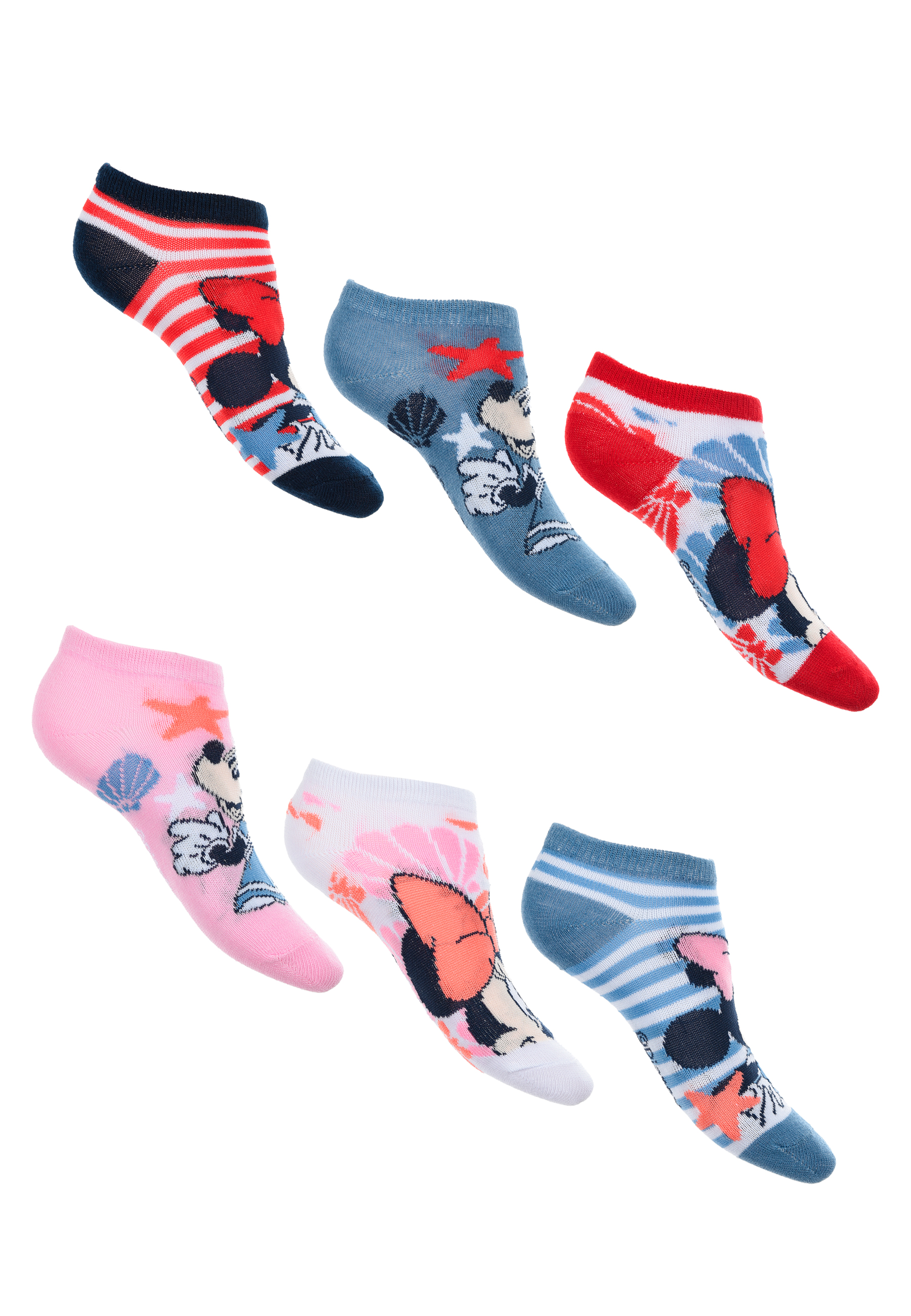 Minnie Mouse Kinder Mädchen Sneaker Socken 6 Paar Strümpfe Paket