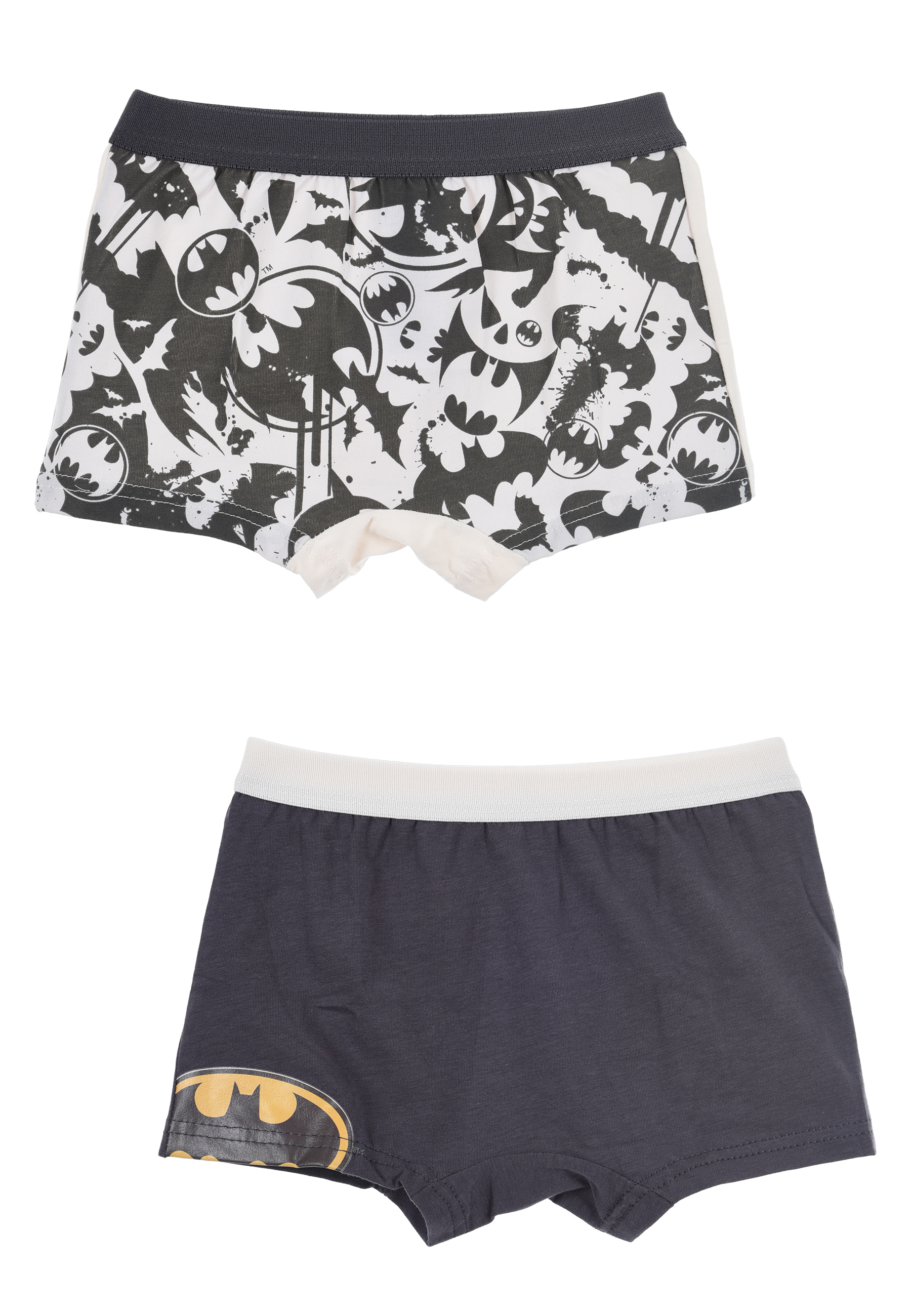 Batman Jungen Kinder Unterhosen Boxershorts Set 2 tlg. Grau + Beige