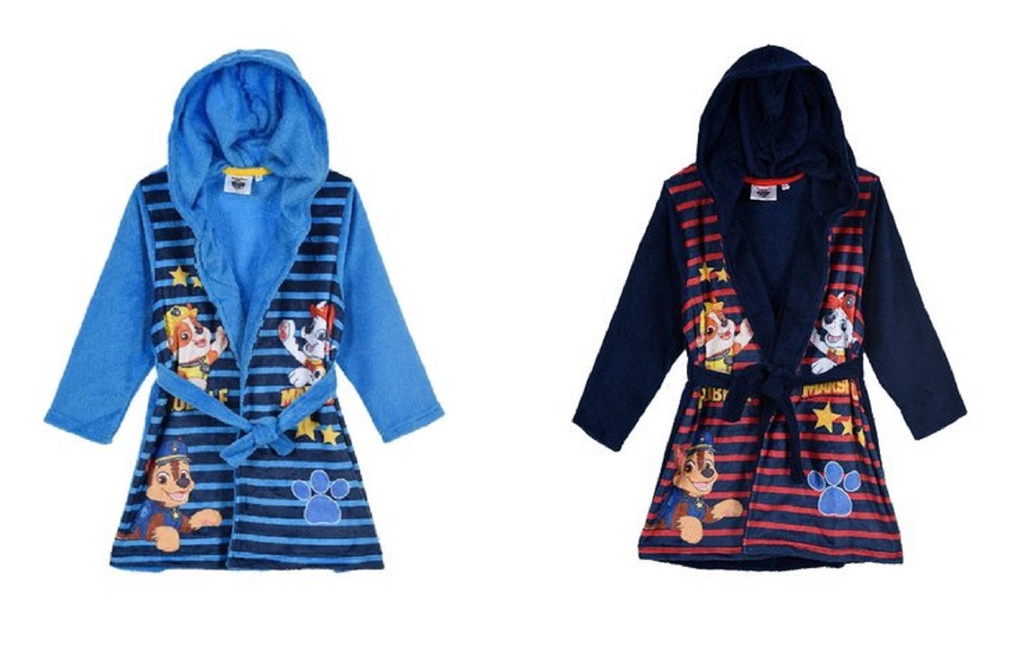 Paw Patrol Kinder Bade-Mantel Morgenmantel mit Kapuze Chase Marshall Rubble