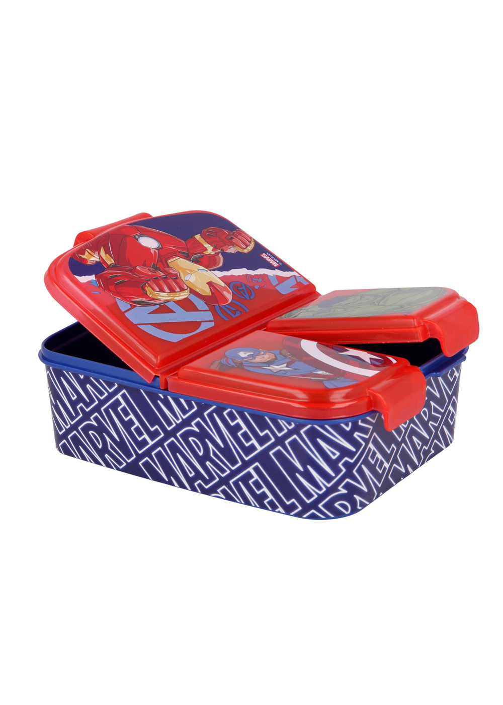 Avengers Comic Kinder Premium Brotdose Lunchbox Frühstücks-Box Vesper-Dose mit 3 Fächern