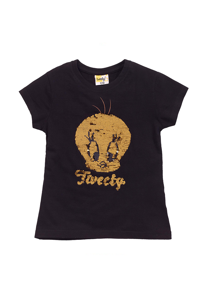 Tweety! Looney Tunes Kinder T-Shirt Mädchen Shirt Wende-Pailletten