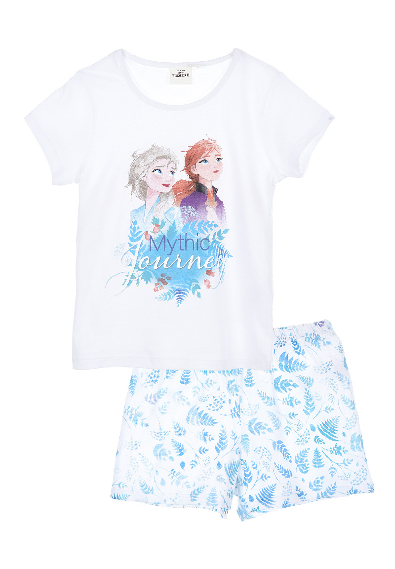 Frozen - Die Eiskönigin Anna und Elsa Kinder Sommer Schlafanzug Mädchen Pyjama-Set Kurz