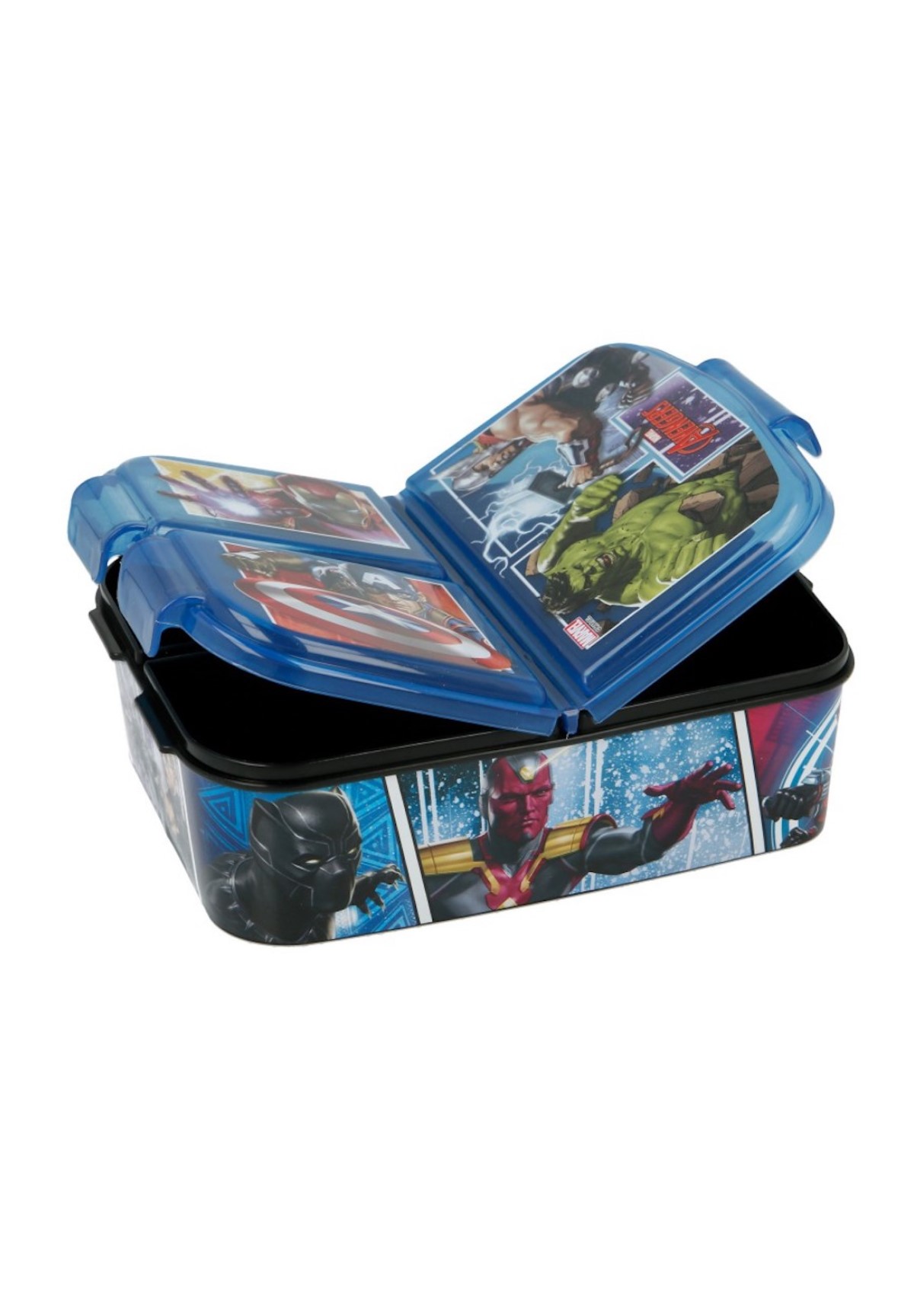 Marvel Avengers Kinder Premium Brotdose Lunchbox Frühstücks-Box Vesper-Dose mit 3 Fächern