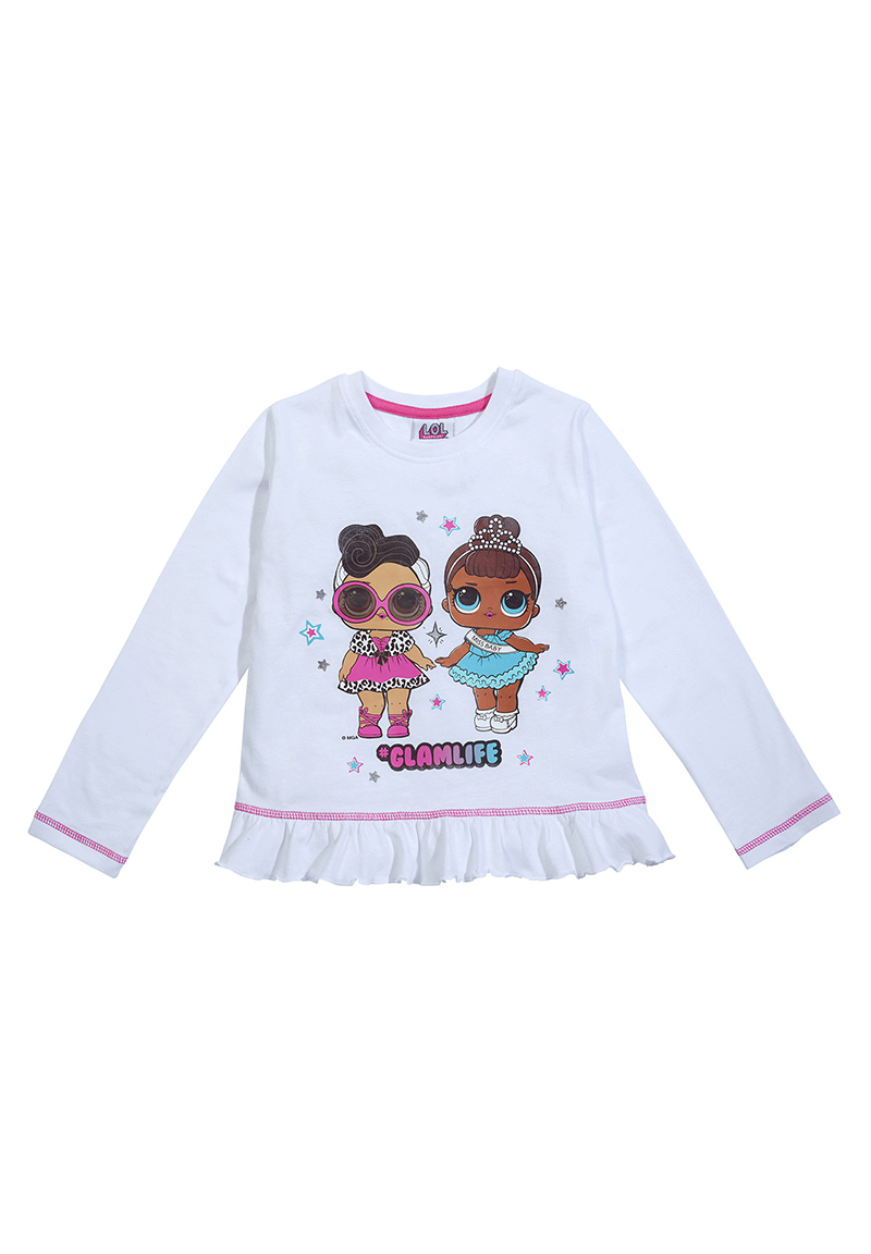 L.O.L. Surprise! Glamlife Kinder Mädchen Langarm-Shirt Longsleeve mit Rüschen 