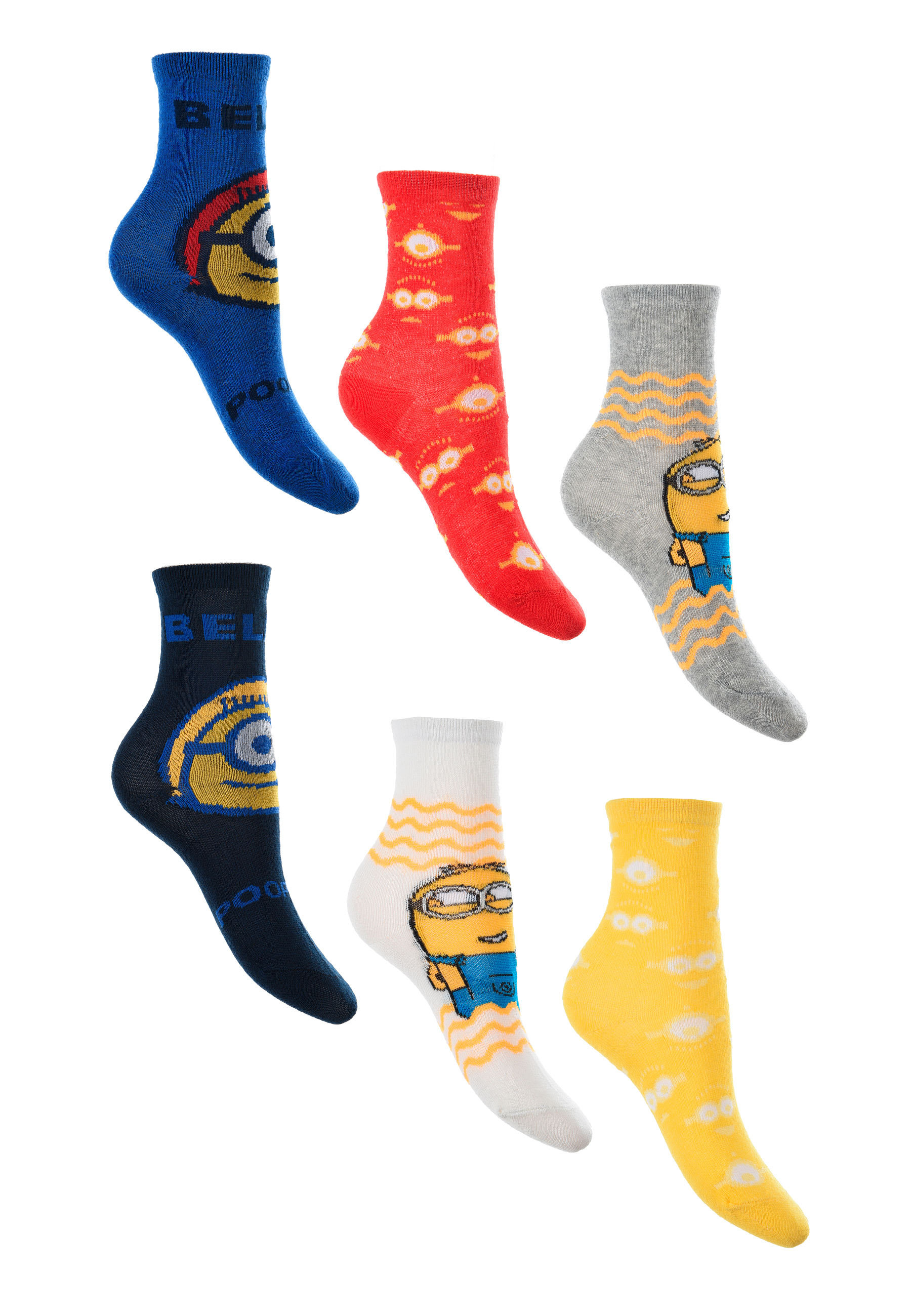 Minions Kinder Jungen Socken 6 Paar Strümpfe Paket Set