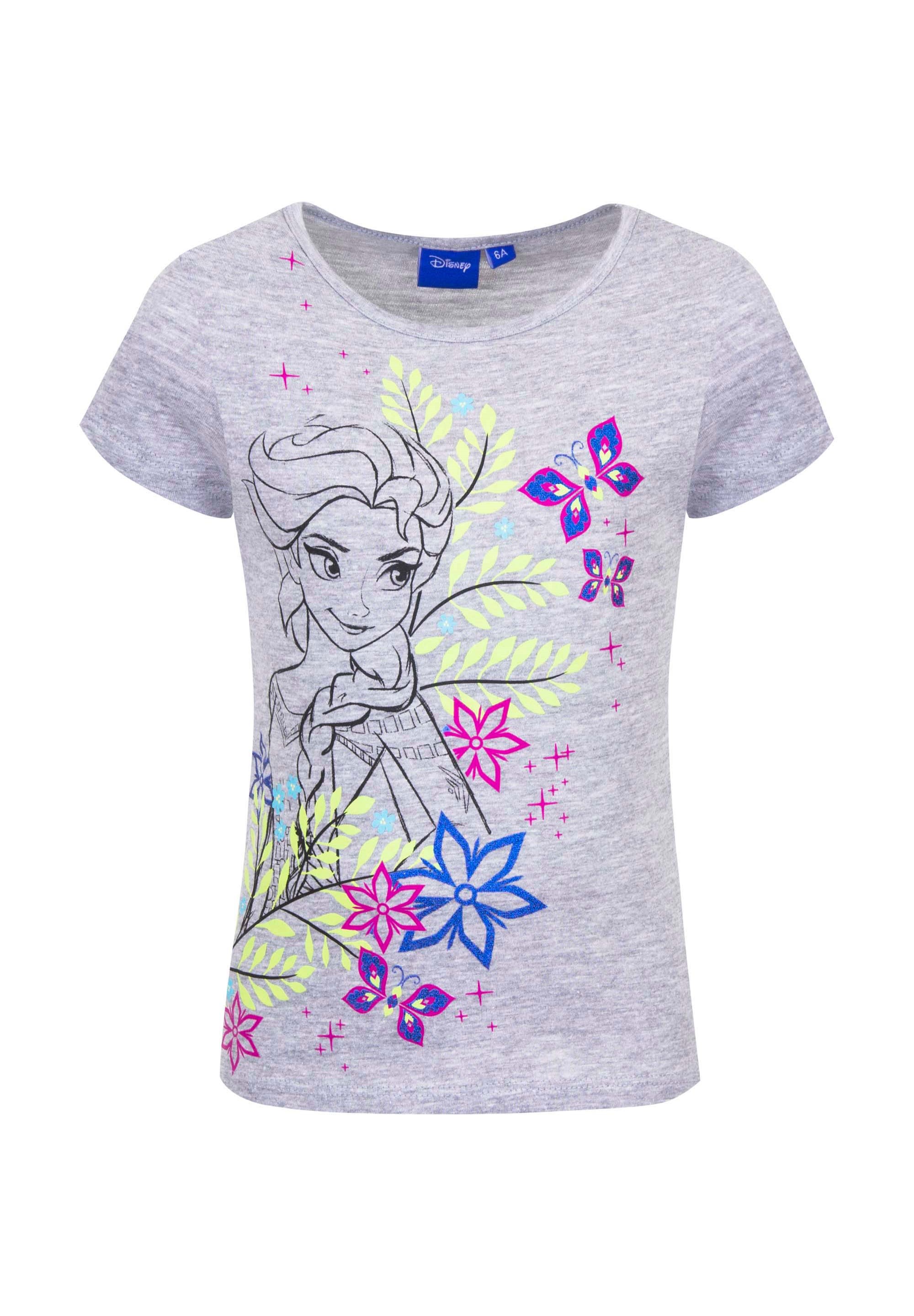 Diseny Frozen - Die Eiskönigin T-Shirt kurzarm Oberteil Shirt Elsa und Anna