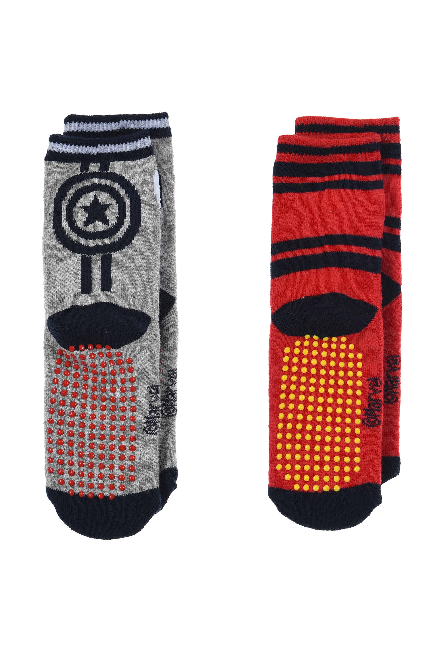 Avengers Captain America Ironman Kinder Jungen Socken 2 Paar Gumminoppen Stopper-Socken Strümpfe Avengers Captain America Ironman Kinder Jungen Socken 2 Paar Gumminoppen Stopper-Socken Strümpfe