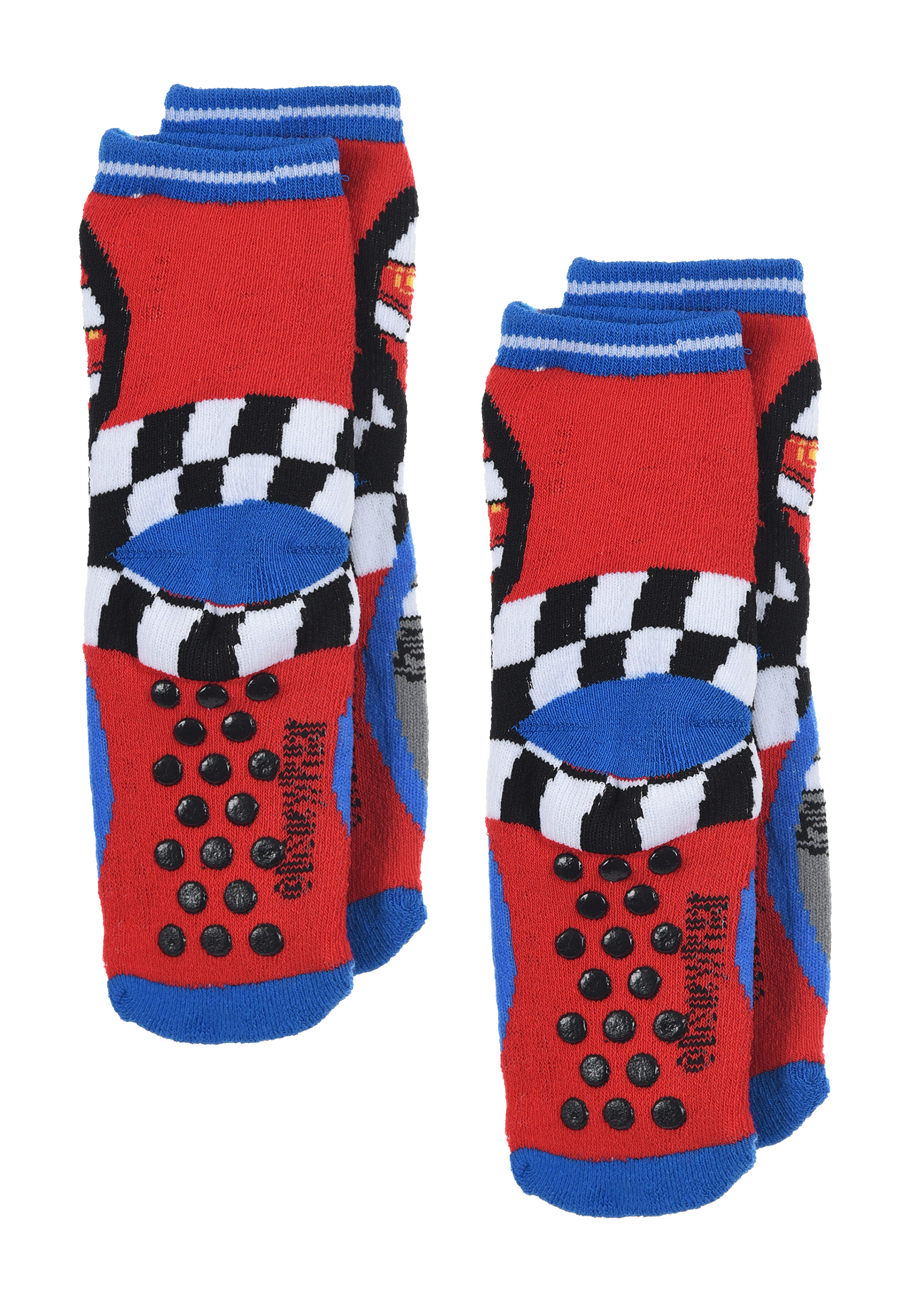 Cars Lightning McQueen Kinder Jungen Socken 2 Paar Gumminoppen Stopper-Socken Strümpfe 