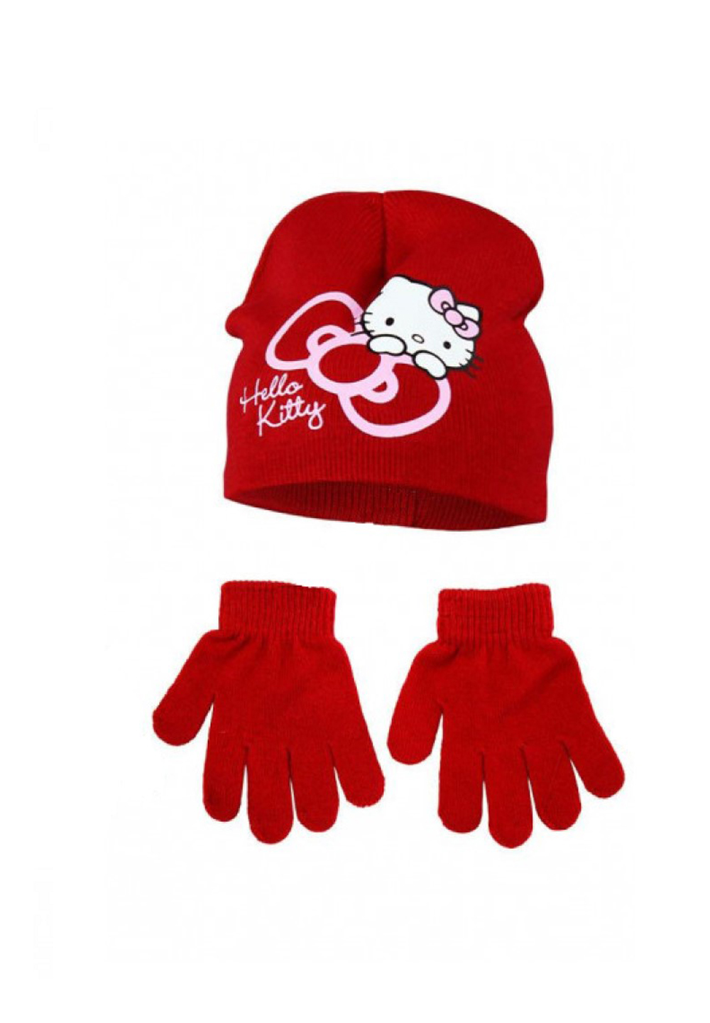 Hello Kitty Winter-Set Winter-Mütze & Handschuhe