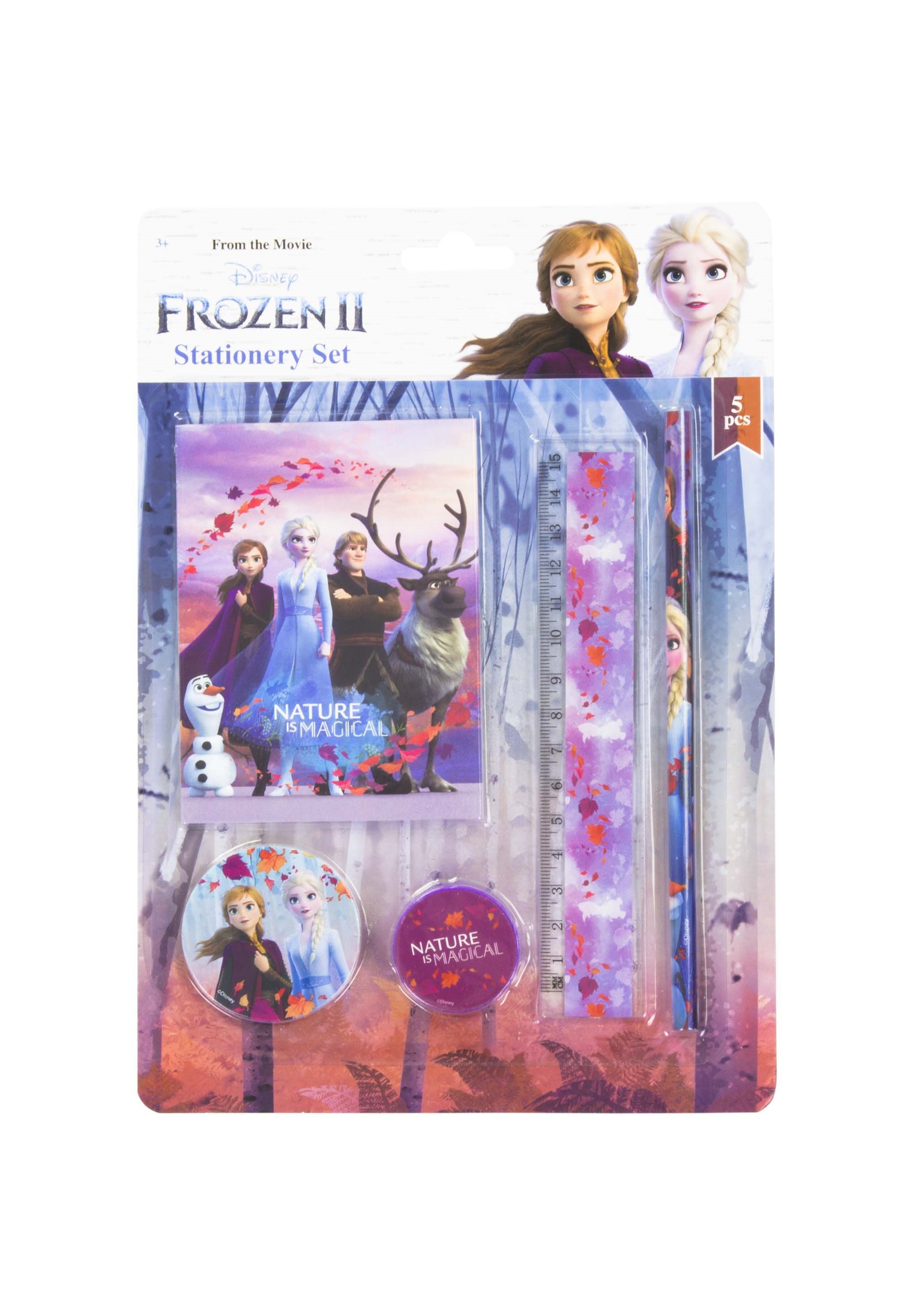 Disney Frozen 2 - Die Eiskönigin Schreib-Set Lineal  Radiergummi BLeistift Notizblock