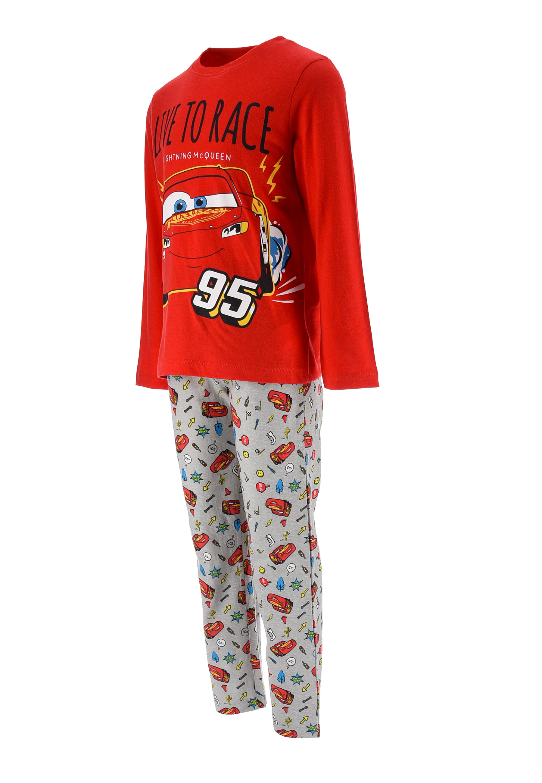 Cars Lightning McQueen Jungen Pyjama Kinder Schlafanzug Langarm-Shirt + Schlaf-Hose