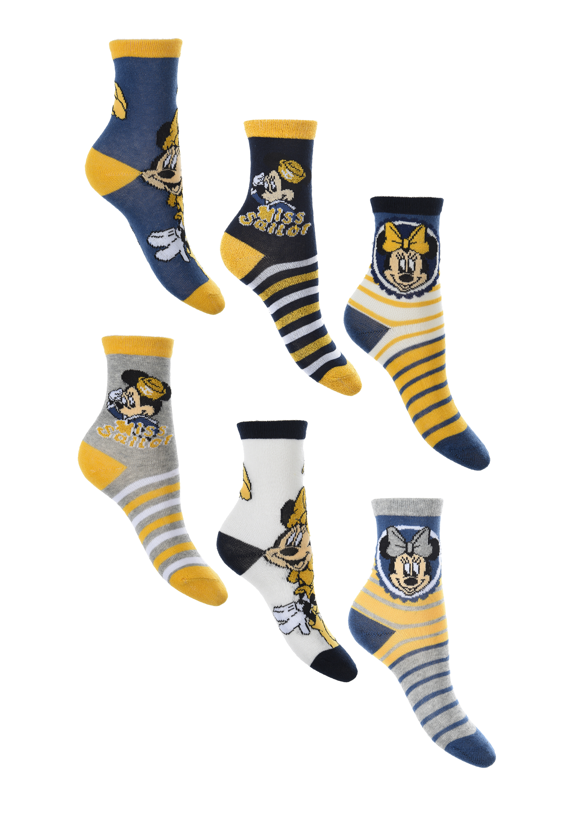 Minnie Mouse Kinder Mädchen Socken 6 Paar Strümpfe Paket Set