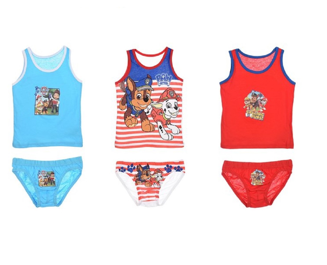 Paw Patrol Chase Marshall, Rubble Unterwäsche-Set Unterhemd + Unterhose