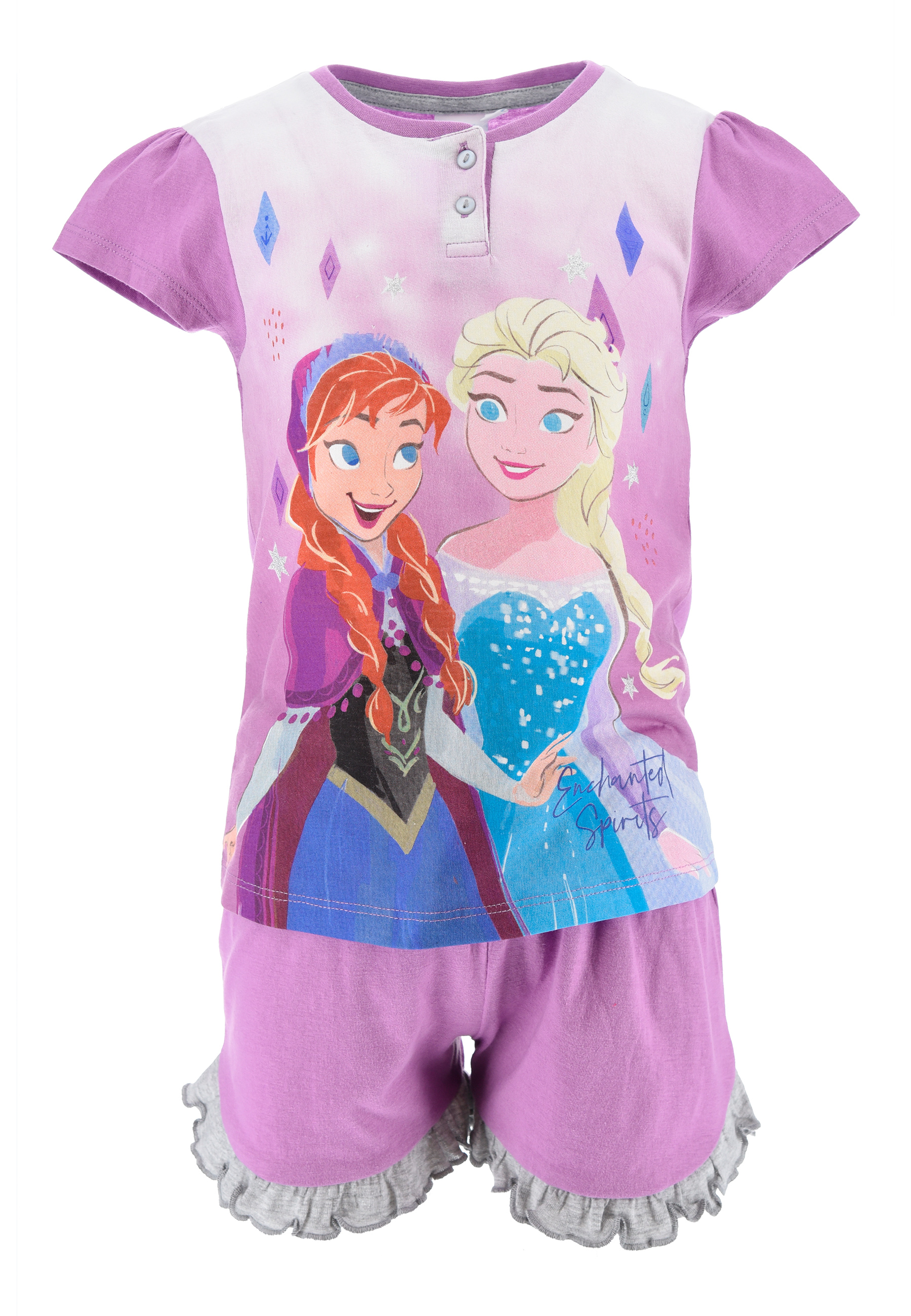 Frozen - Die Eiskönigin Elsa Kinder Mädchen Schlafanzug kurzarm Pyjama Shorty Set
