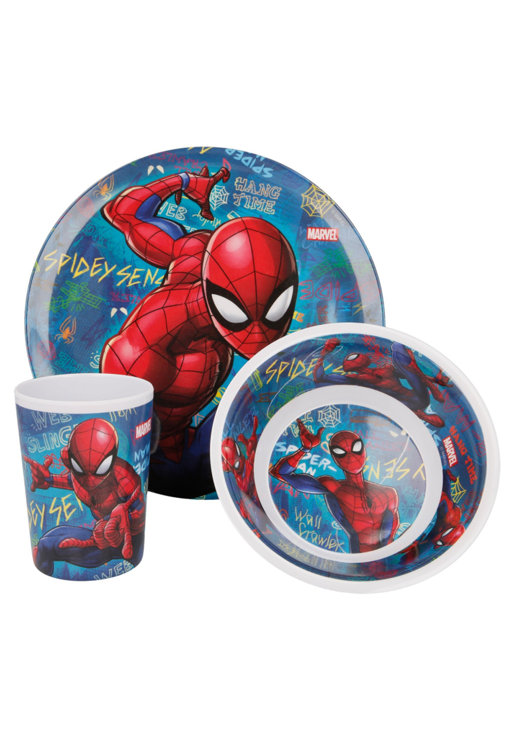 Spider-Man Kinder-Geschirr Frühstücks-Set 3-tlg. Geschenk-Set BPA Frei
