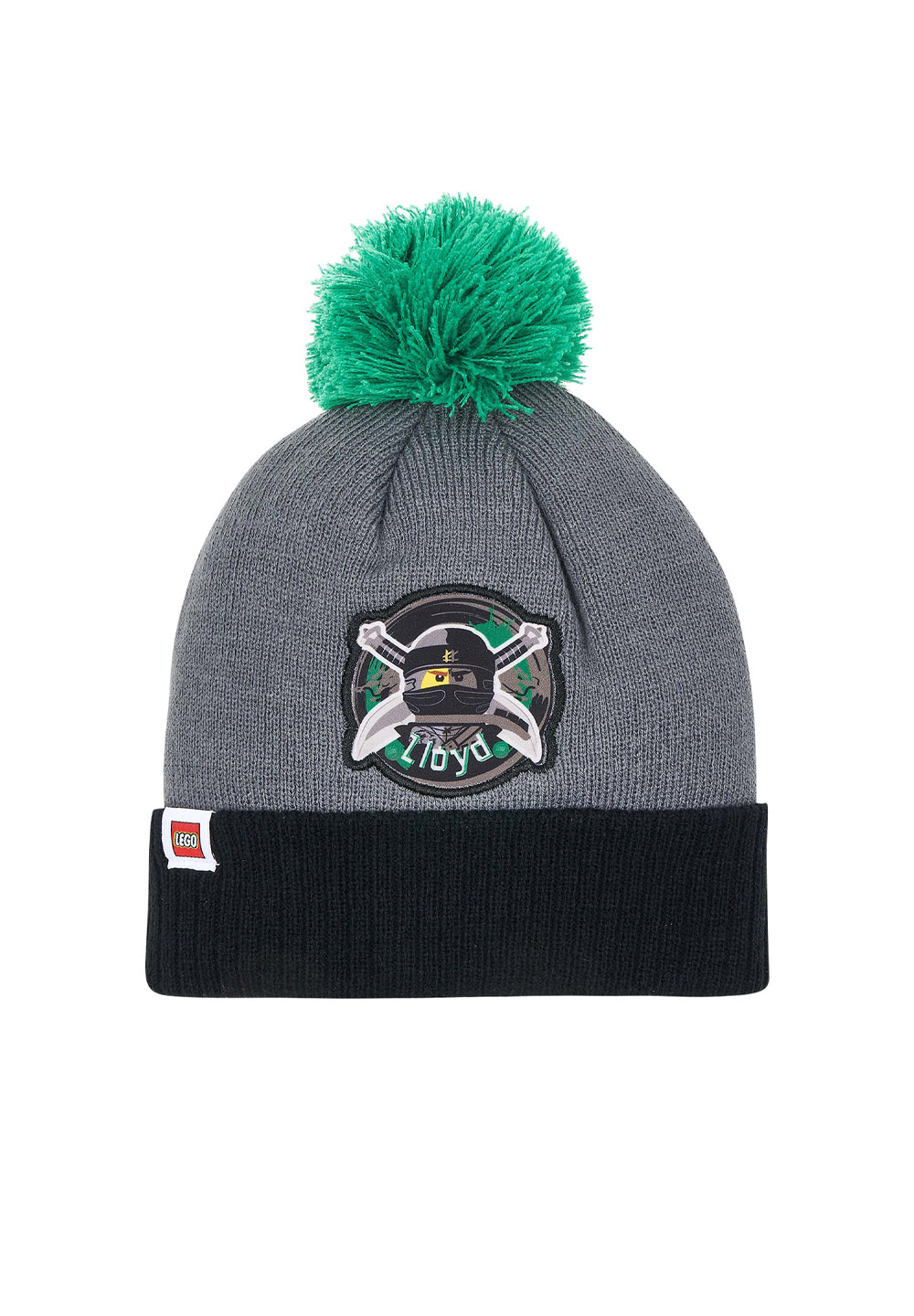 Lego Ninjago Lloyd Winter-Mütze Bommelmütze Grau