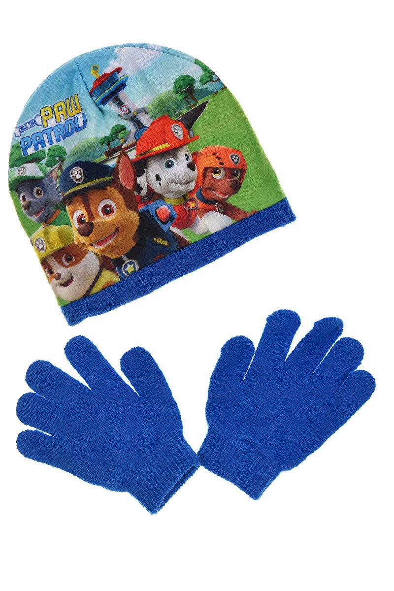 Paw Patrol Jungen Kinder-Winter Set 2-tlg. Mütze & Handschuhe Blau