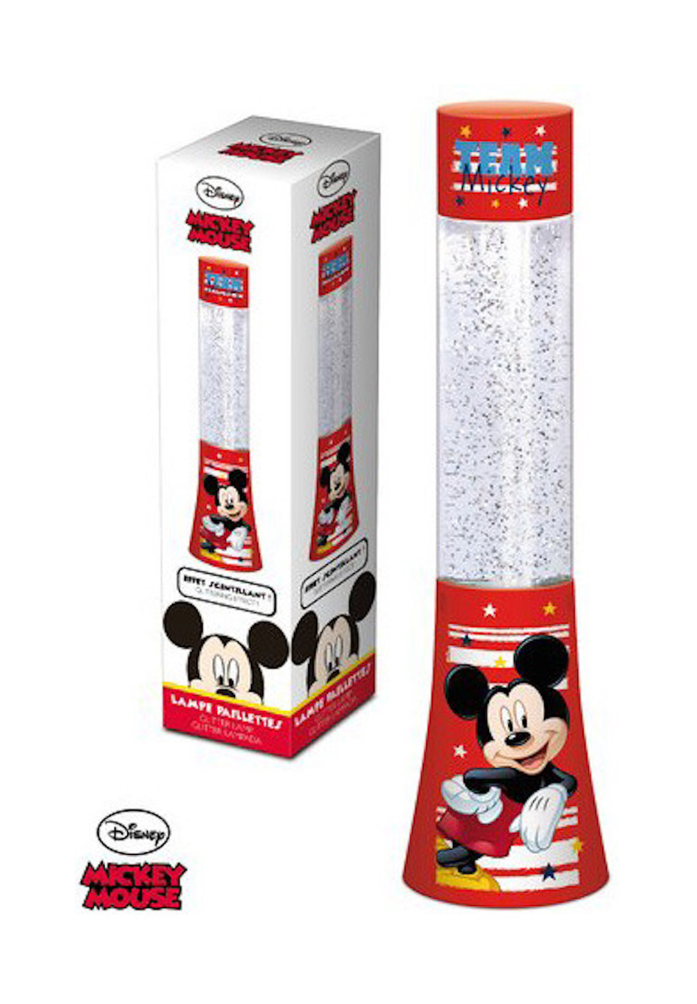 Disney Mickey Mouse Jungen Glitzer-Lampe mit Farbwechsel 33 cm