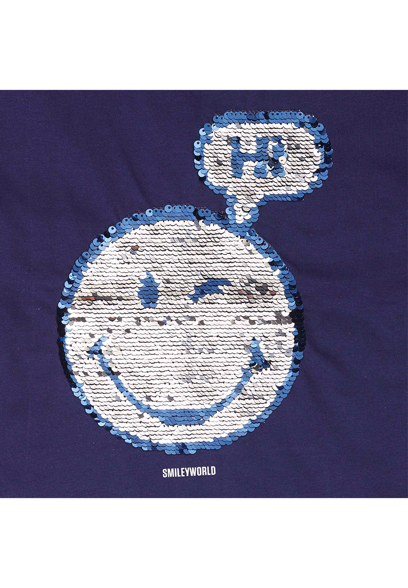 Smiley World T-Shirt Kinder Oberteil Wende Pailletten besetzt kurzarm Mädchen Jungen