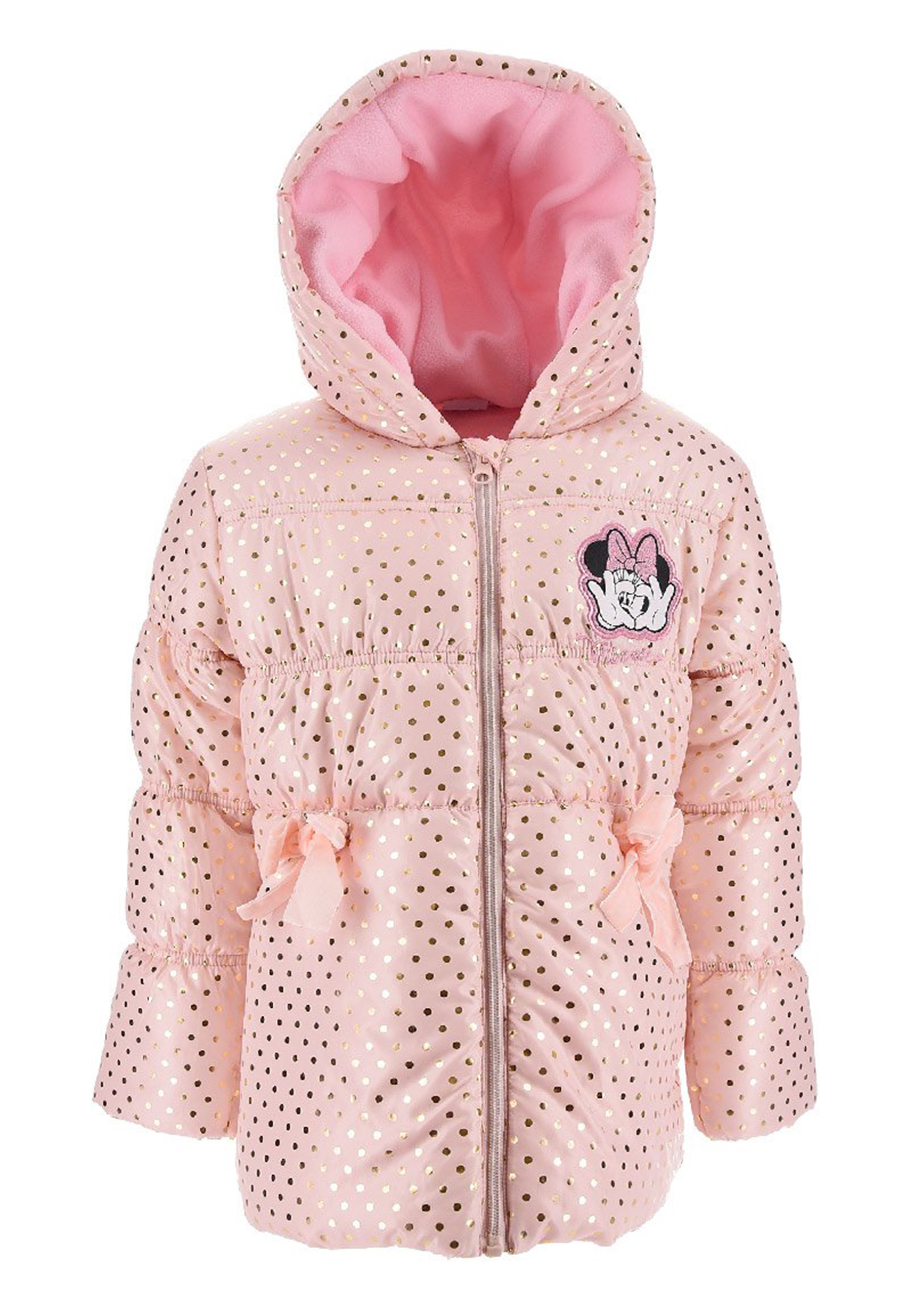Minnie Mouse Kinder Mädchen Winter-Jacke gepunktet Pufferjacke Steppjacke mit Kapuze