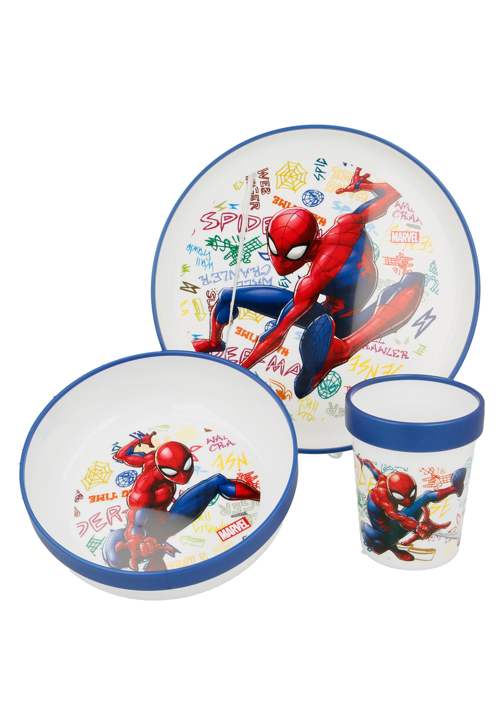 Marvel Spider-Man Premium Kinder Mikrowellen-Geschirr Set 3 tlg. BPA-Frei