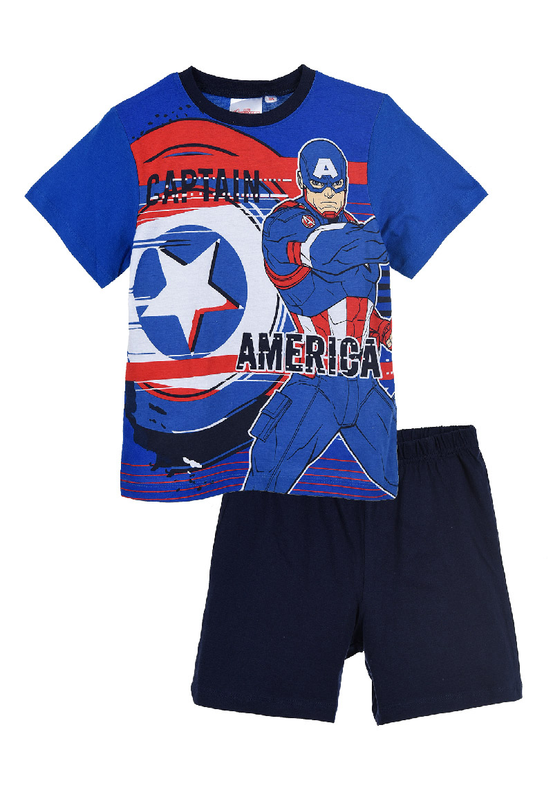 Avengers Captain America Jungen Pyjama Kinder Sommer Schlafanzug Kurz Shirt Short