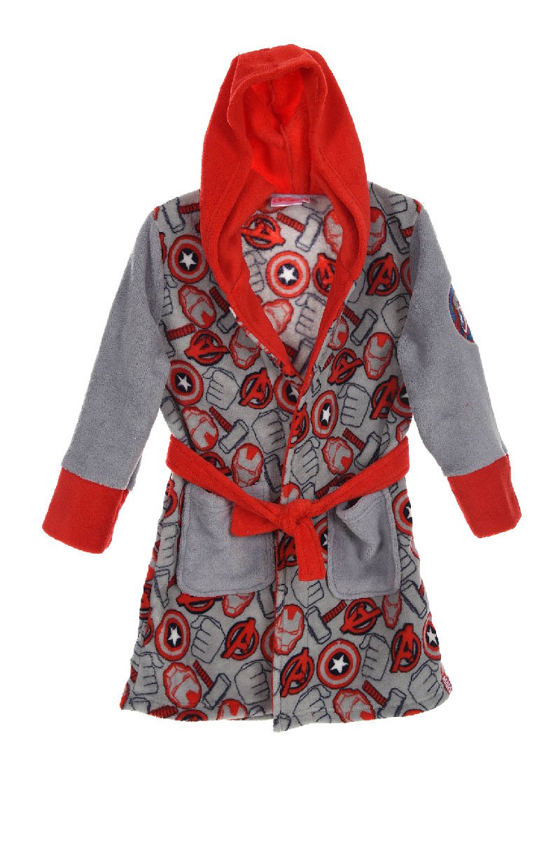 Marvel Avengers Ironman Hulk Captain America Thor Kinder Bademantel Morgenmantel