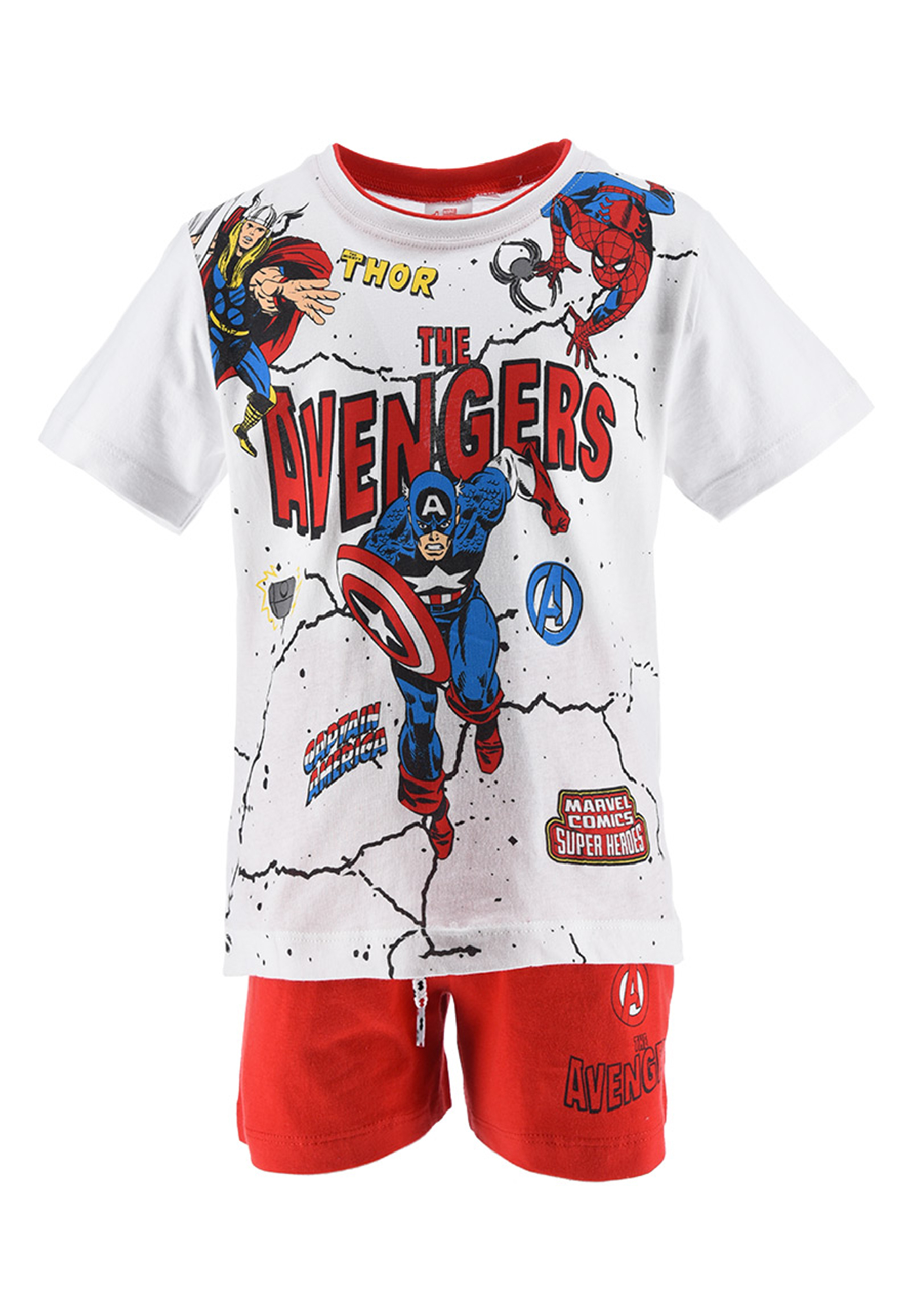 Avengers Captain America Thor Spider-Man Jungen Sommer-Set T-Shirt und Short kurze Hose