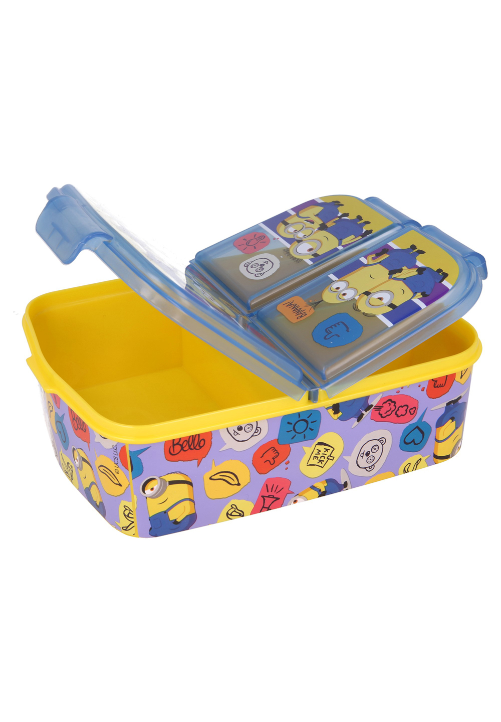 Minions Kinder Premium Brotdose Lunchbox Frühstücks-Box Vesper-Dose mit 3 Fächern