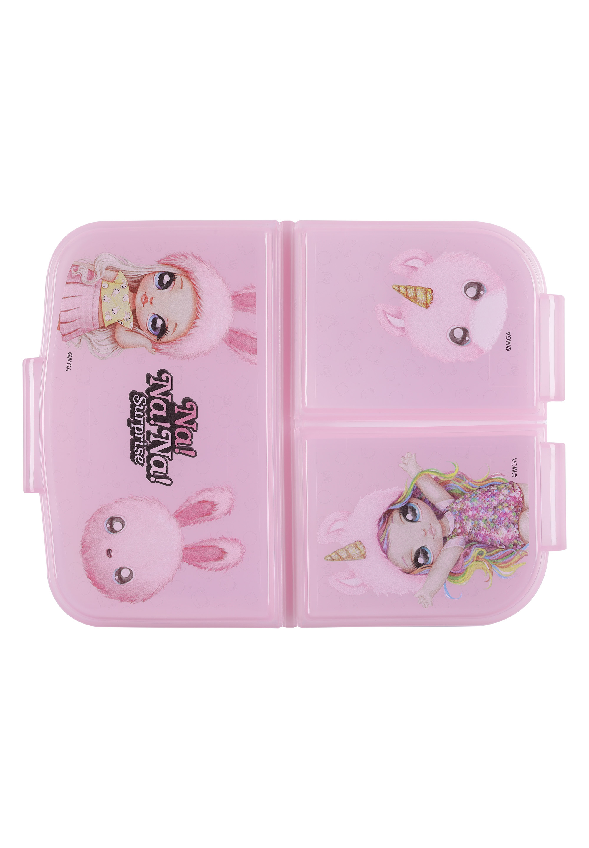Na! Na! Na! Surprise Kinder Premium Brotdose Lunchbox Frühstücks-Box Vesper-Dose mit 3 Fächern