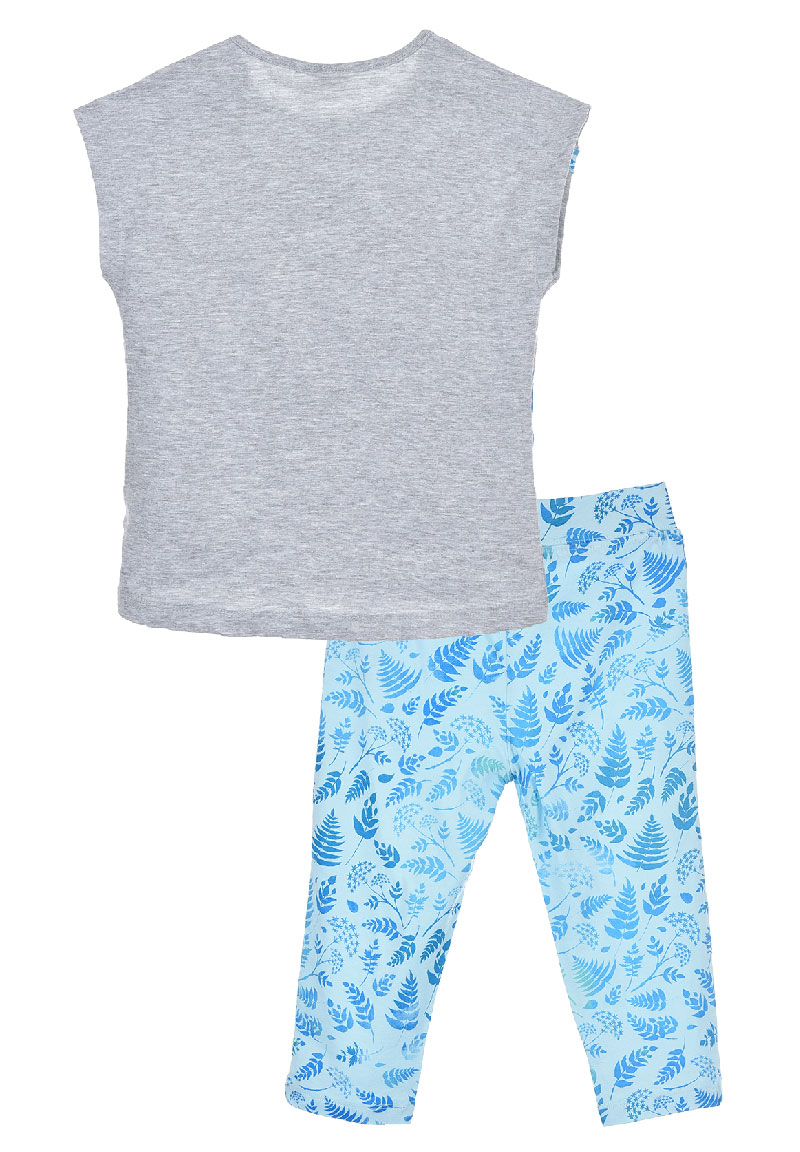 Frozen - Die Eiskönigin Anna und Elsa Schlafanzug Schlaf-Set kurzes Oberteil mit Hose  