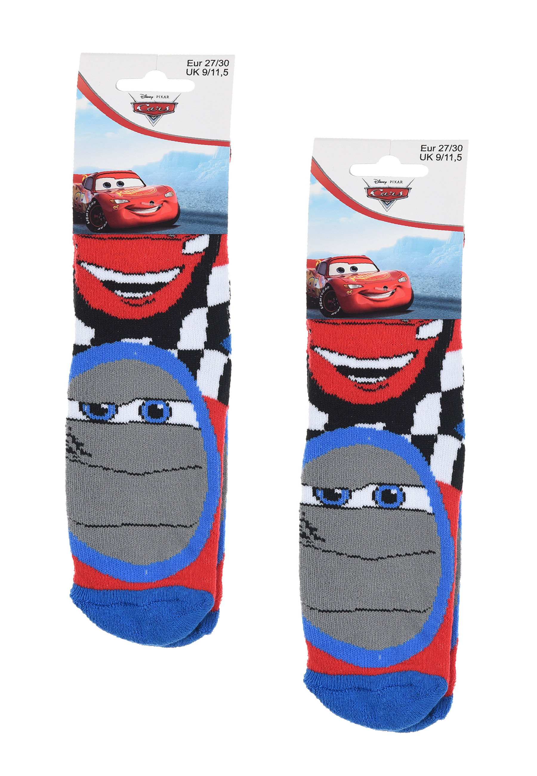 Cars Lightning McQueen Kinder Jungen Socken 2 Paar Gumminoppen Stopper-Socken Strümpfe 