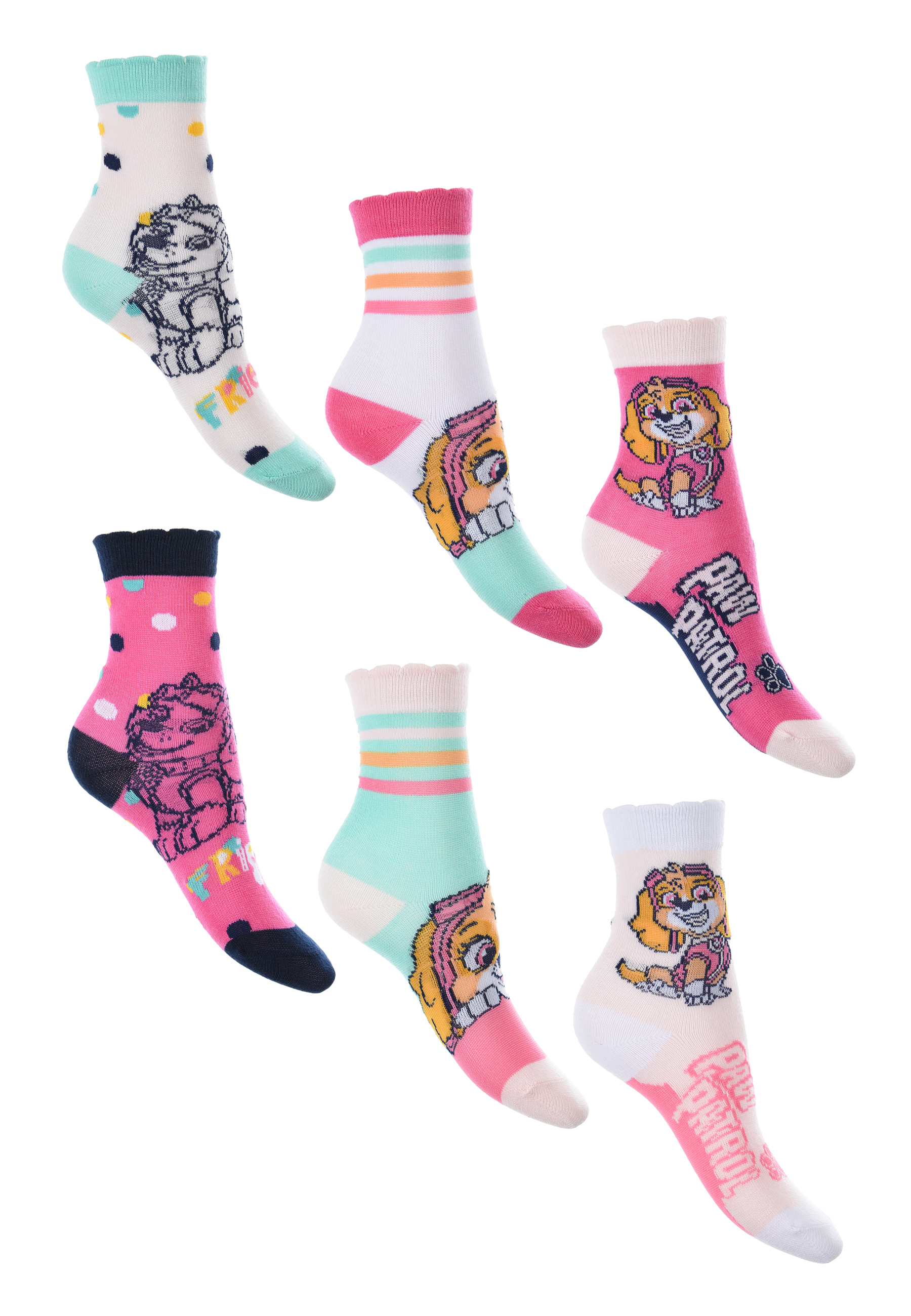 Paw Patrol Skye Kinder Mädchen Socken 6 Paar Strümpfe Paket Set