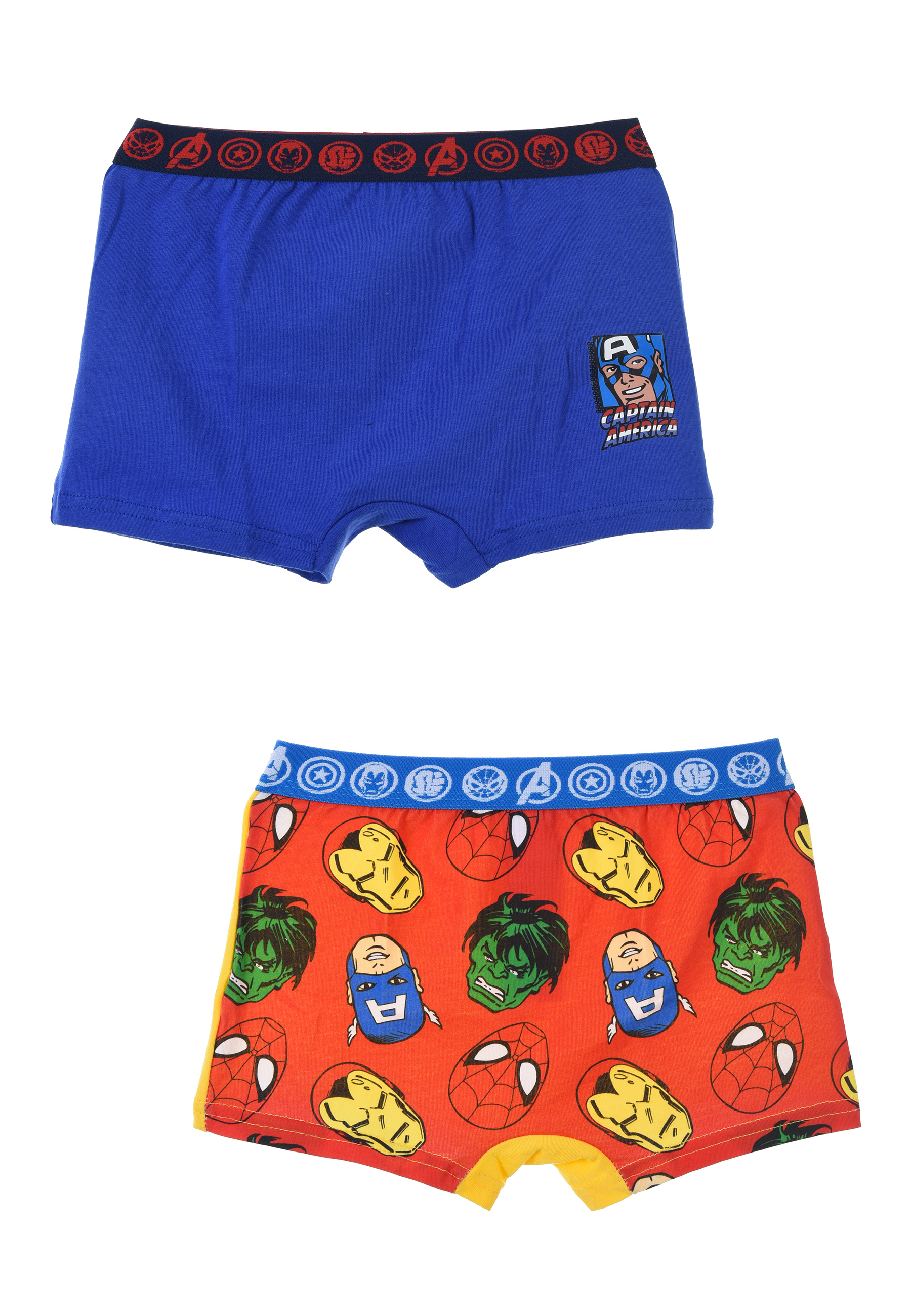 Avengers Jungen Boxershort Unterwäsche Unterhose 2er Set Rot + Blau