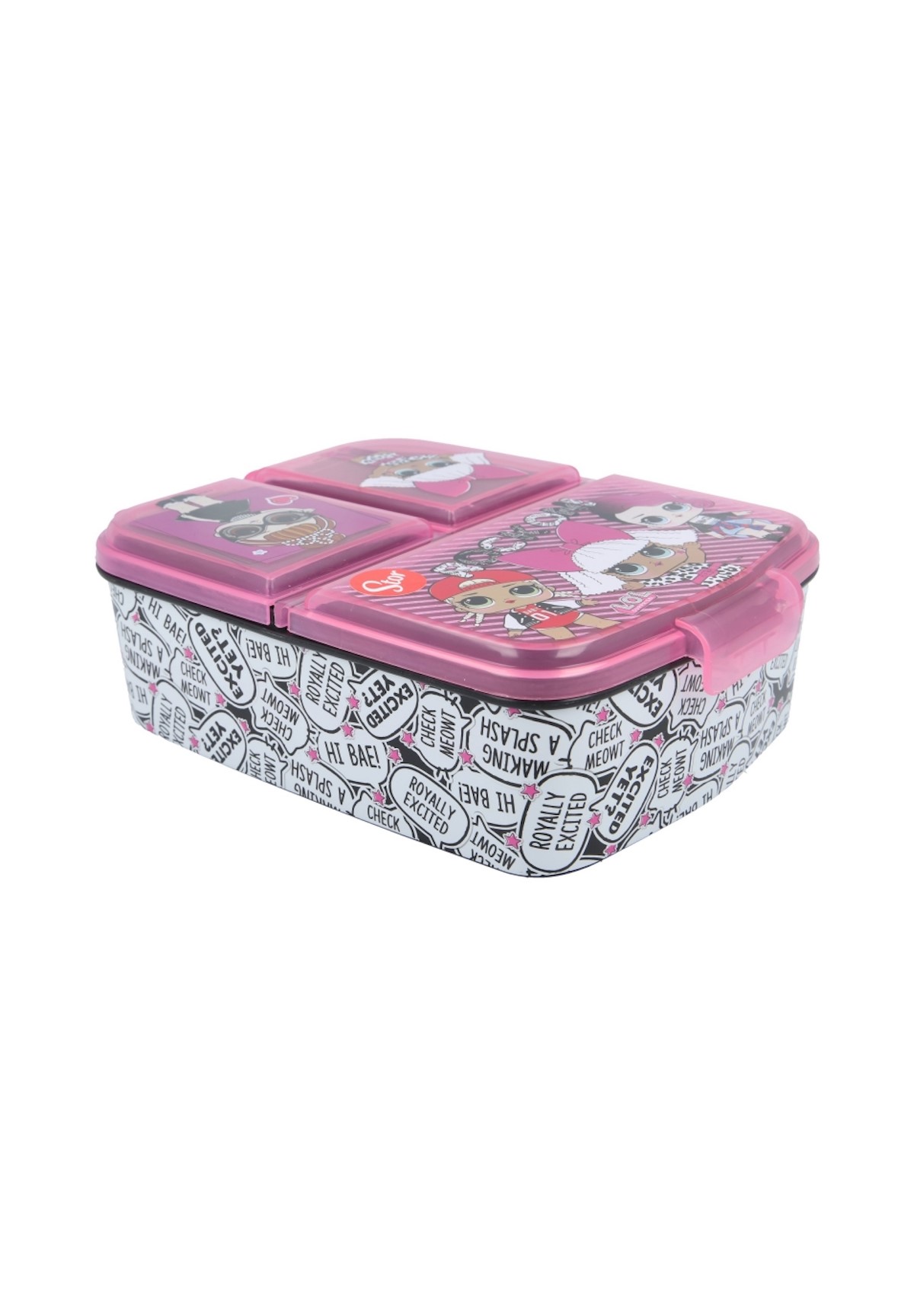 L.O.L. Suprise LOL Kinder Premium Brotdose Lunchbox Frühstücks-Box Vesper-Dose mit 3 Fächern